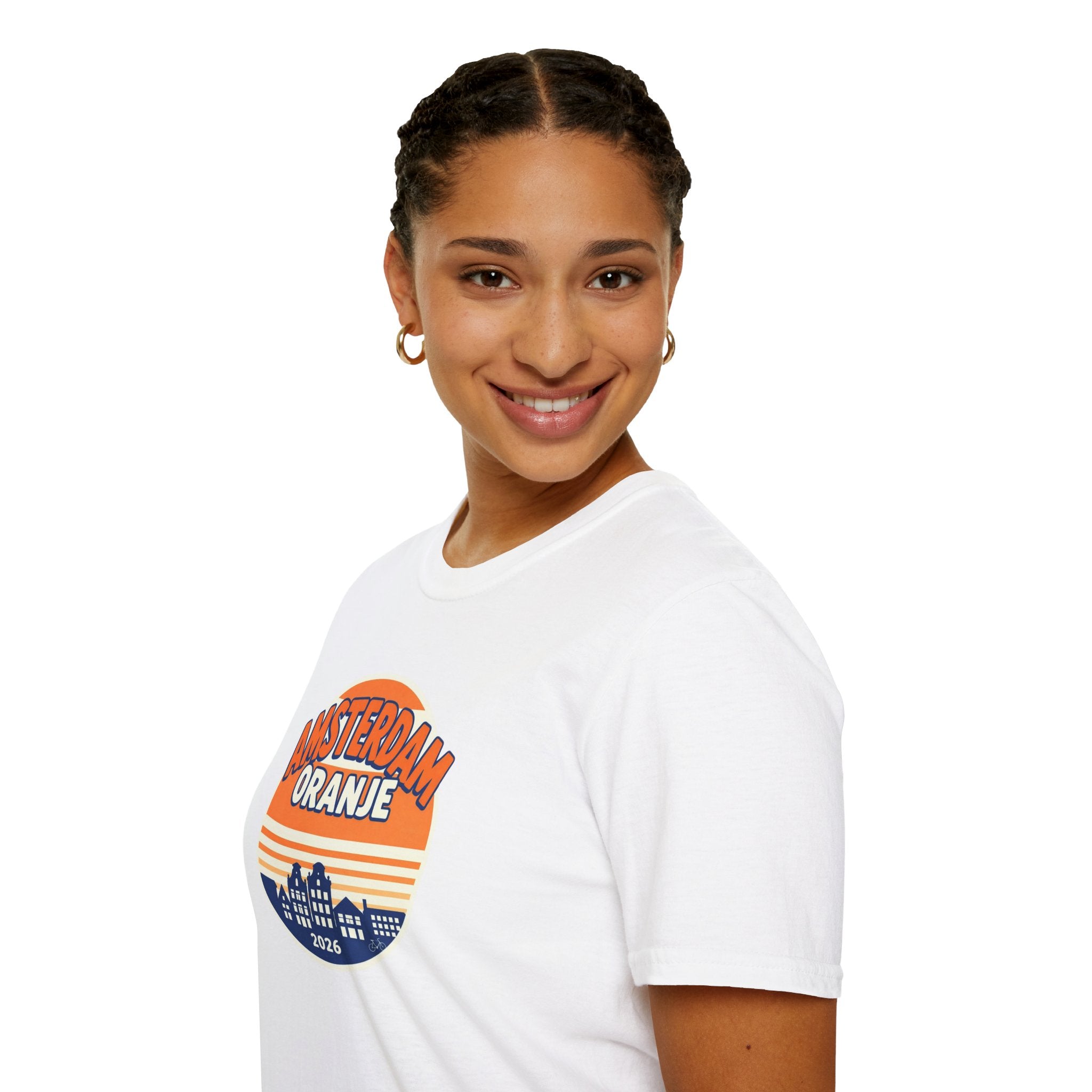 Amsterdam Oranje Vintage Skyline T-Shirt — 2026 Dutch Pride Tee