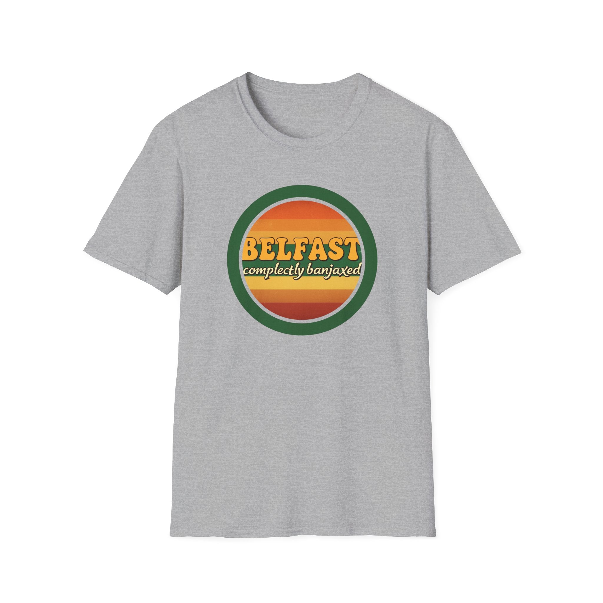 Belfast Retro Sunset T-Shirt — 'Belfast Completely Banjaxed' Vintage Graphic Tee