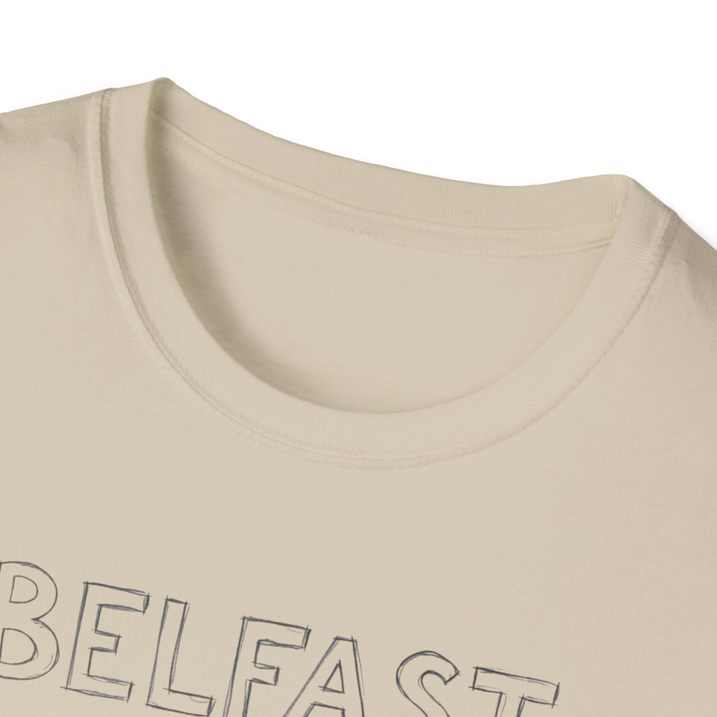 Belfast Handwritten Script T‑Shirt — 'Belfast: Let Love In' Minimal City Tee