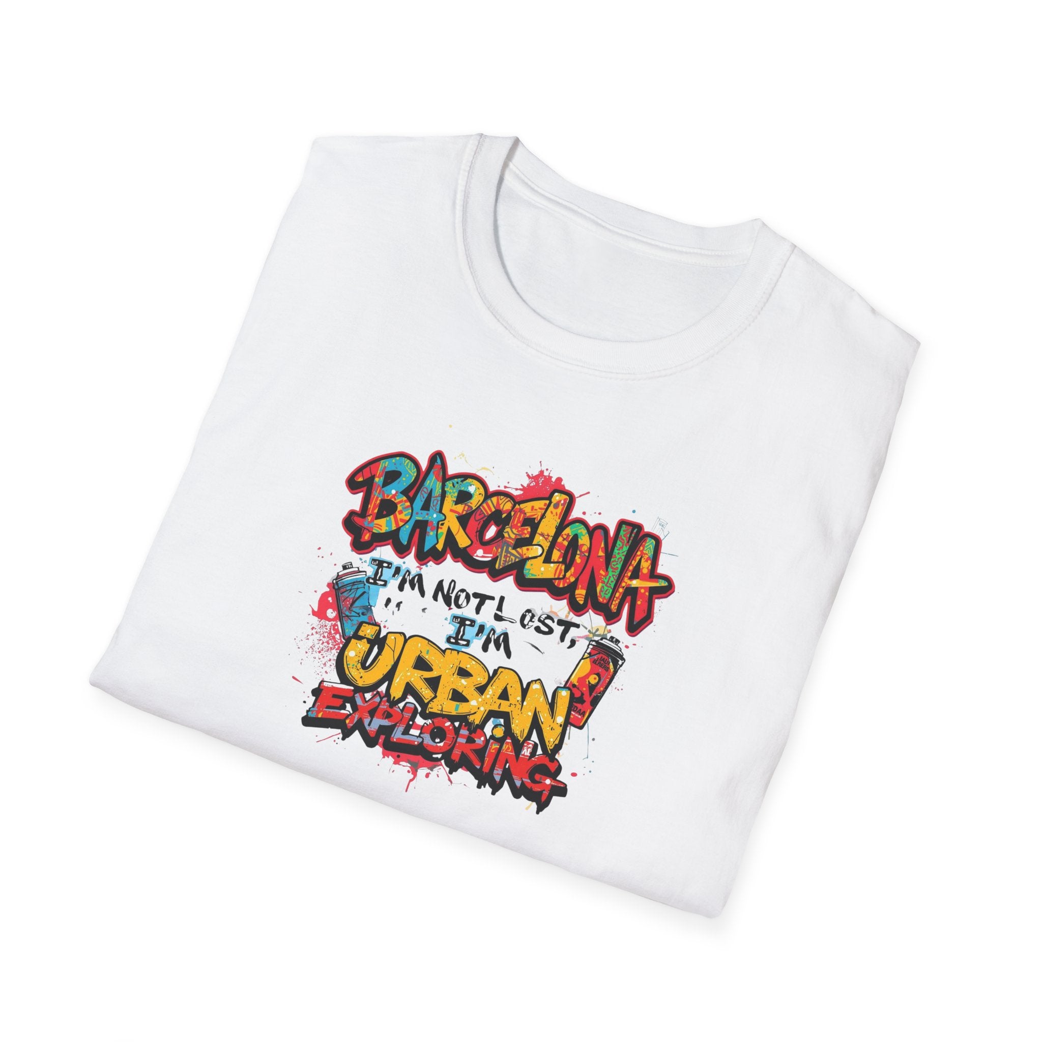 Barcelona Urban Graffiti T‑Shirt – Colorful Street Art Travel Tee