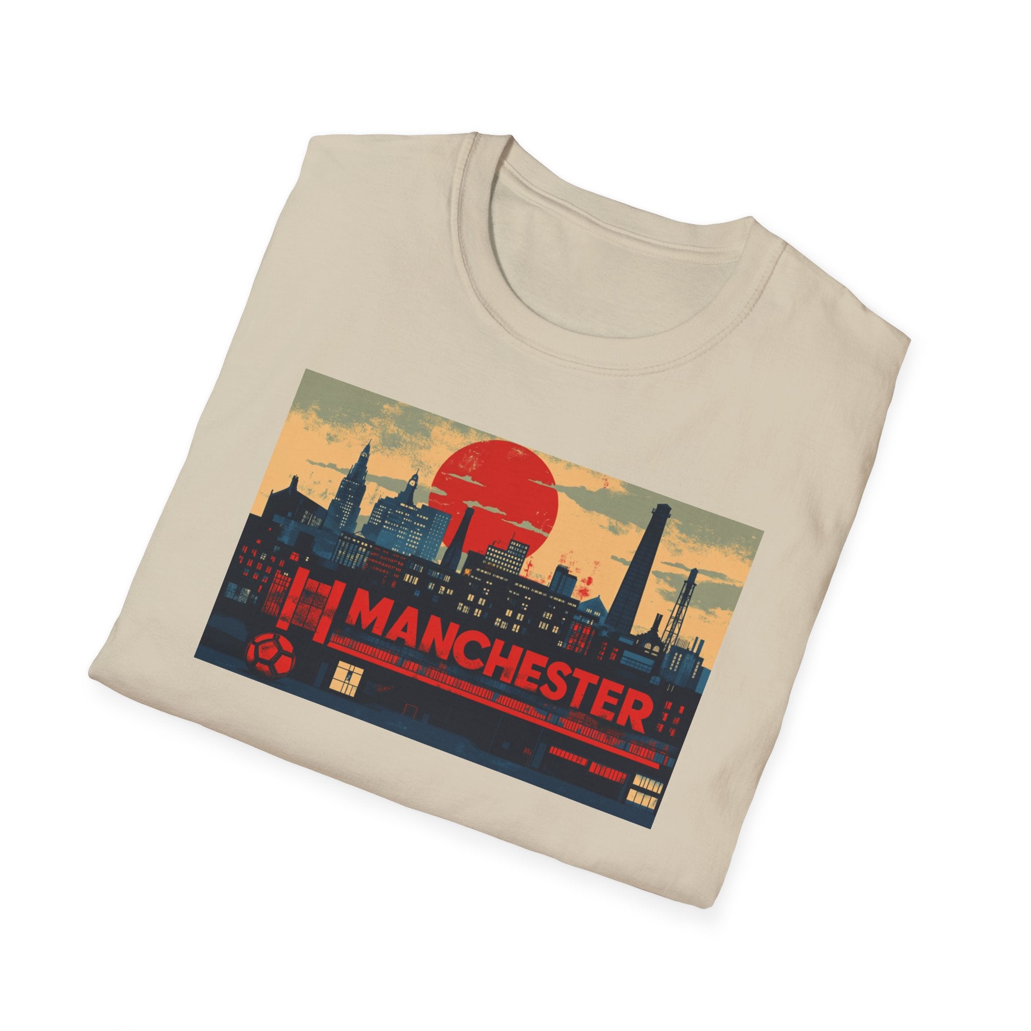 Manchester Skyline T-Shirt | Retro Cityscape Travel Tee