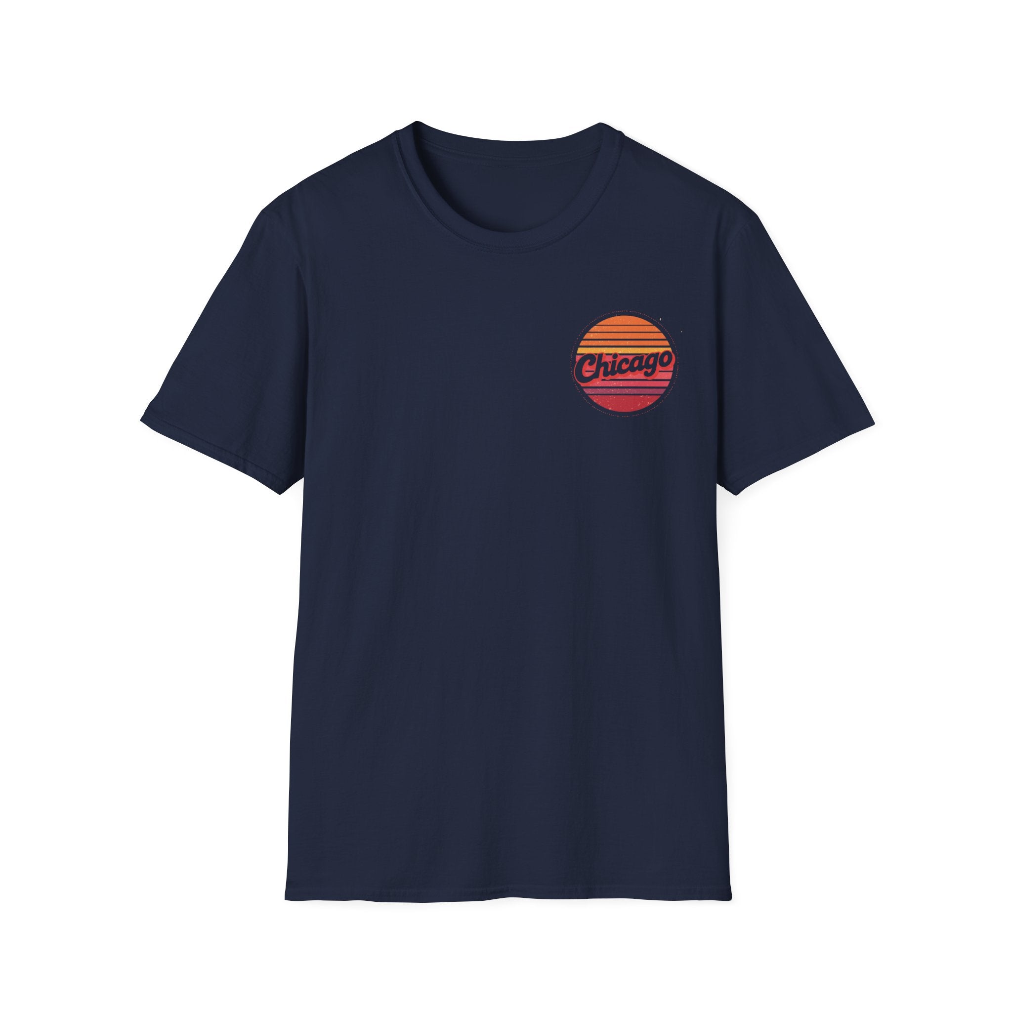 Chicago Retro Sunset T-Shirt | Vintage City Logo Tee
