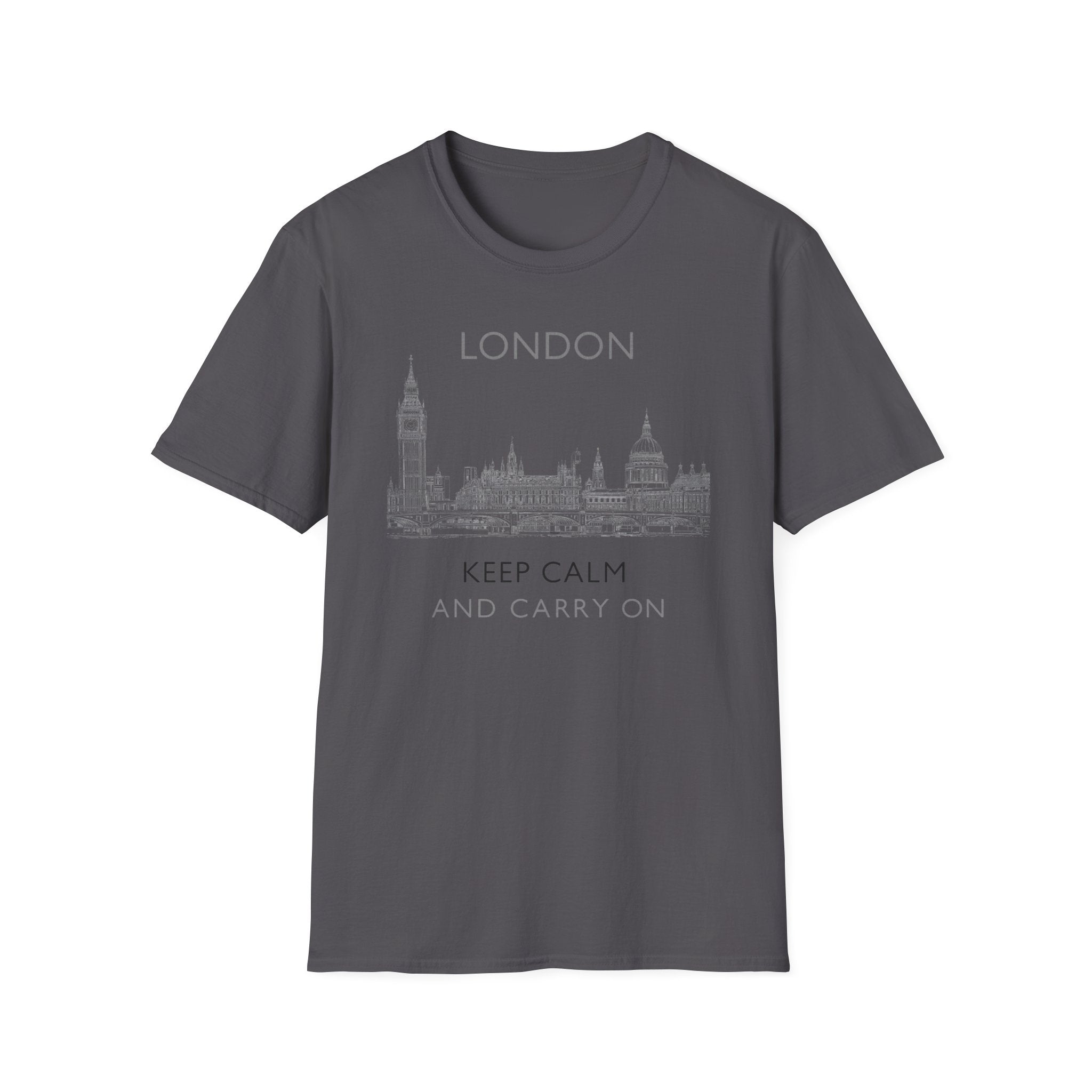 London skyline Keep Calm and Carry On T-Shirt | UK travel souvenir