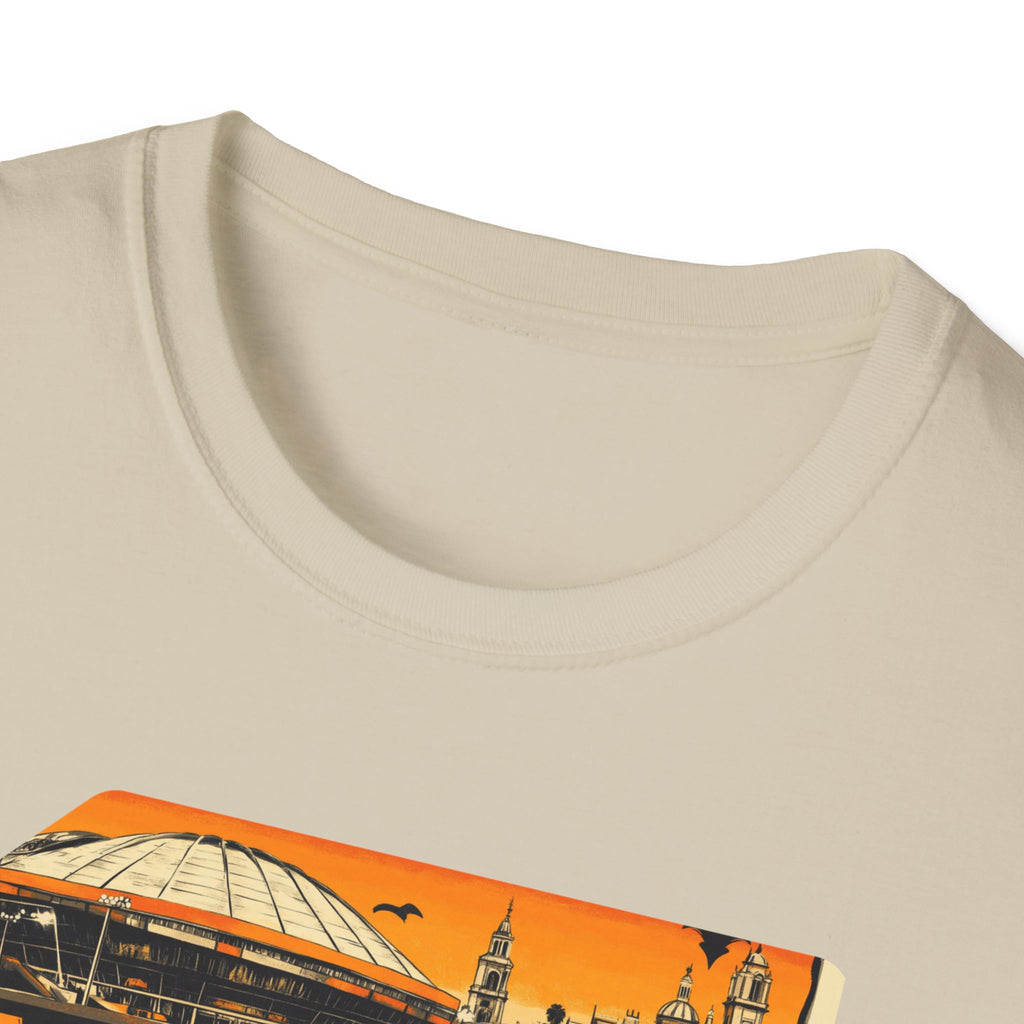 Valencia postcard skyline T-Shirt | Retro cityscape, orange sunset