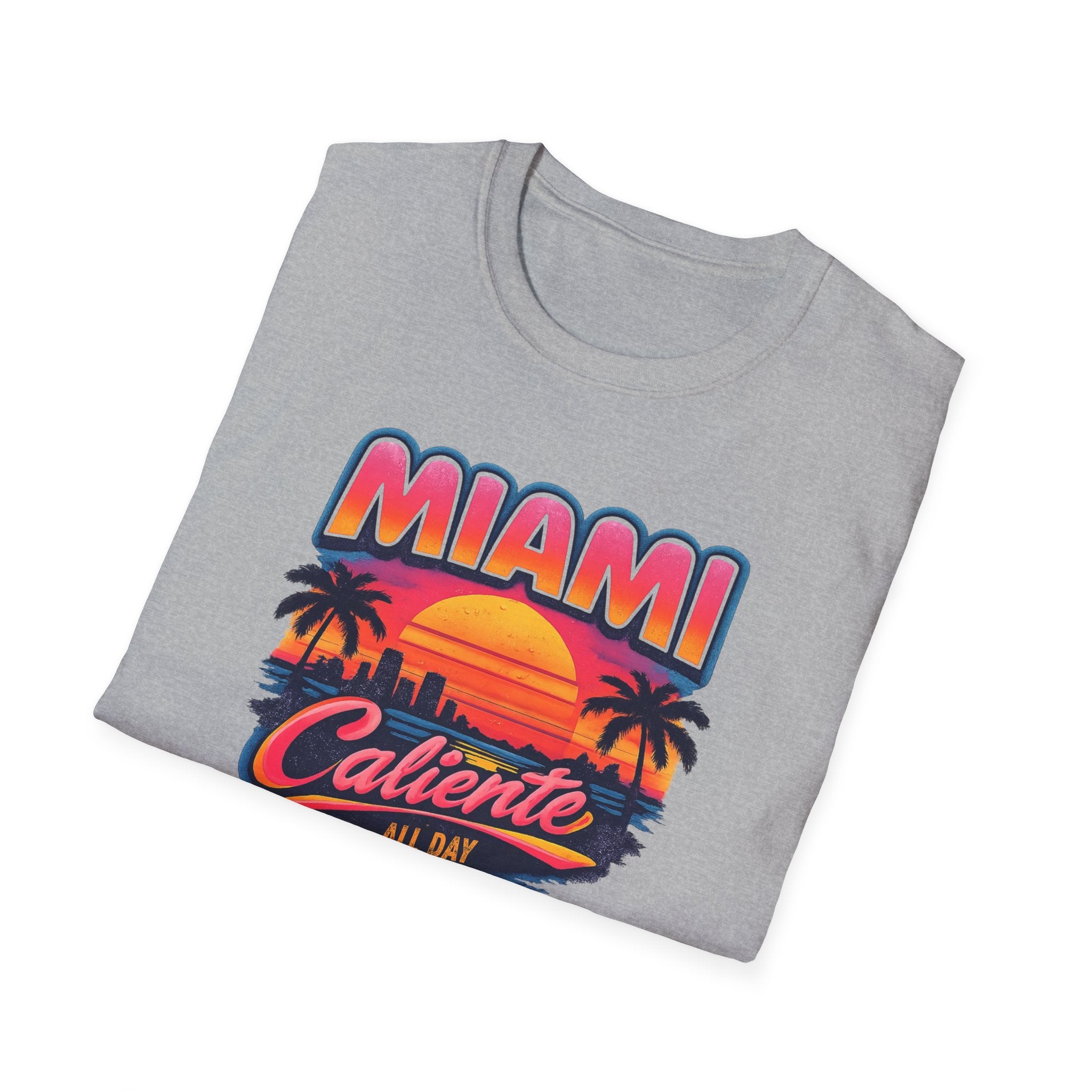 Miami Caliente Sunset T-Shirt — Vintage Palm Beach Vacation Tee