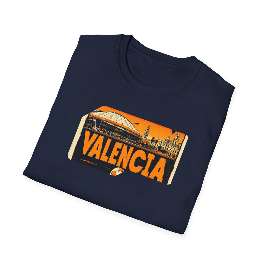 Valencia postcard skyline T-Shirt | Retro cityscape, orange sunset