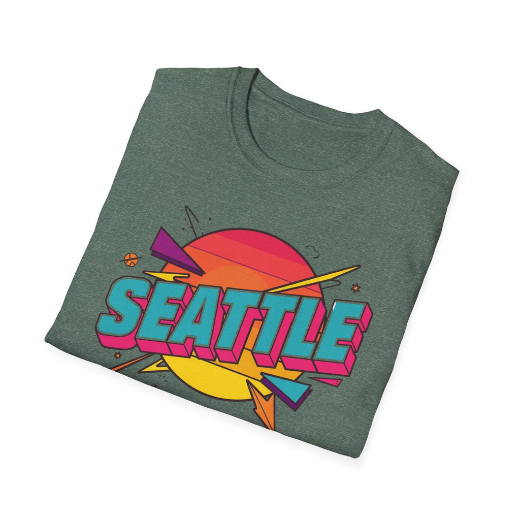 Seattle Retro Sunset T-Shirt — Vintage 80s City Graphic Tee