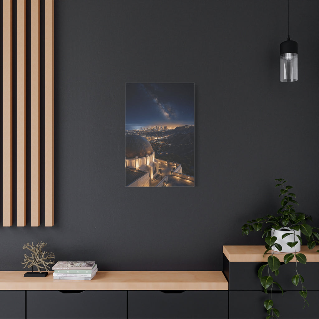Canvas Wall Art — Griffith Observatory Night Skyline with Milky Way - Los Angeles