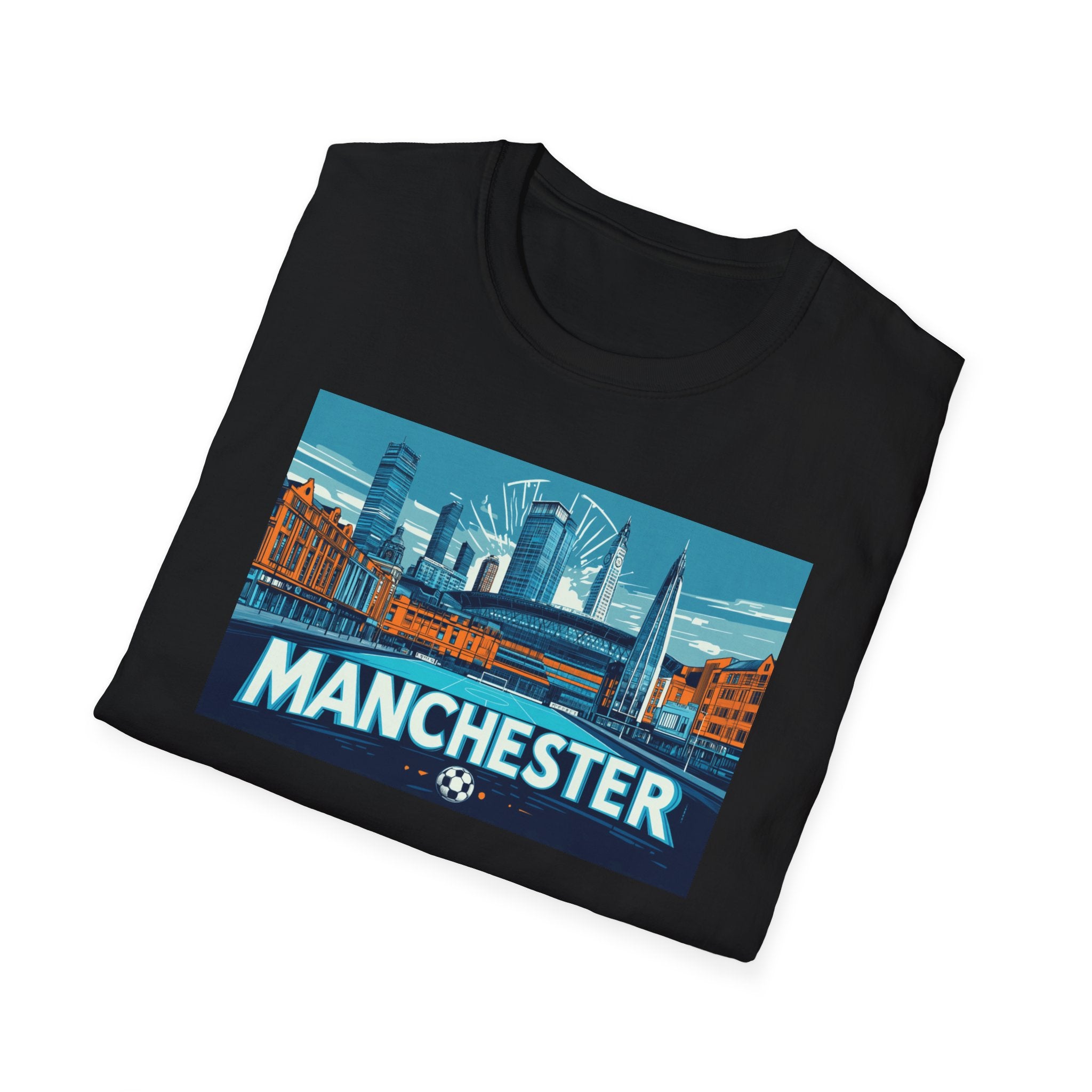 Manchester skyline T-Shirt | Cityscape graphic tee, England travel souvenir