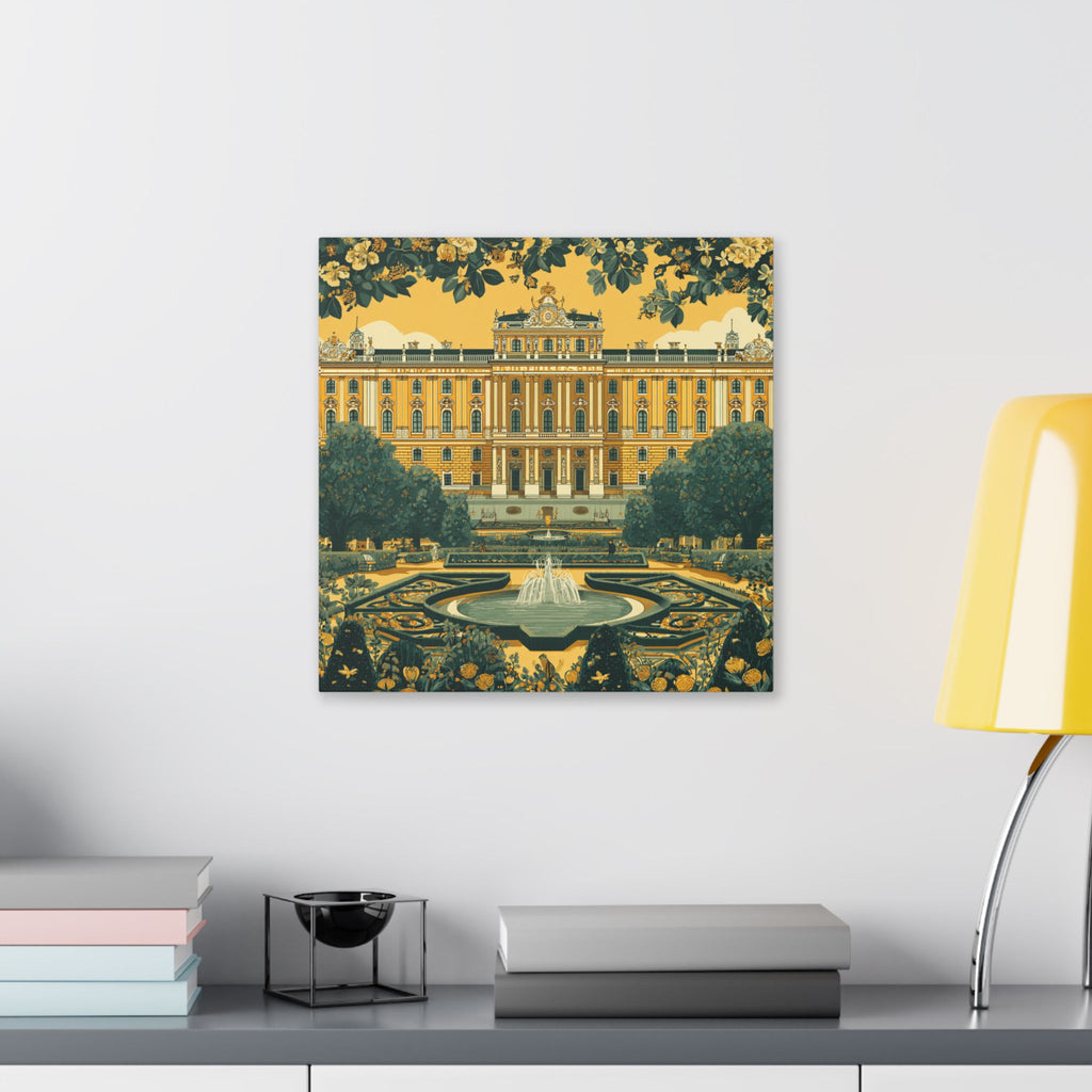 Vienna Schönbrunn Palace Canvas Print — Vintage Garden Fountain Wall Art