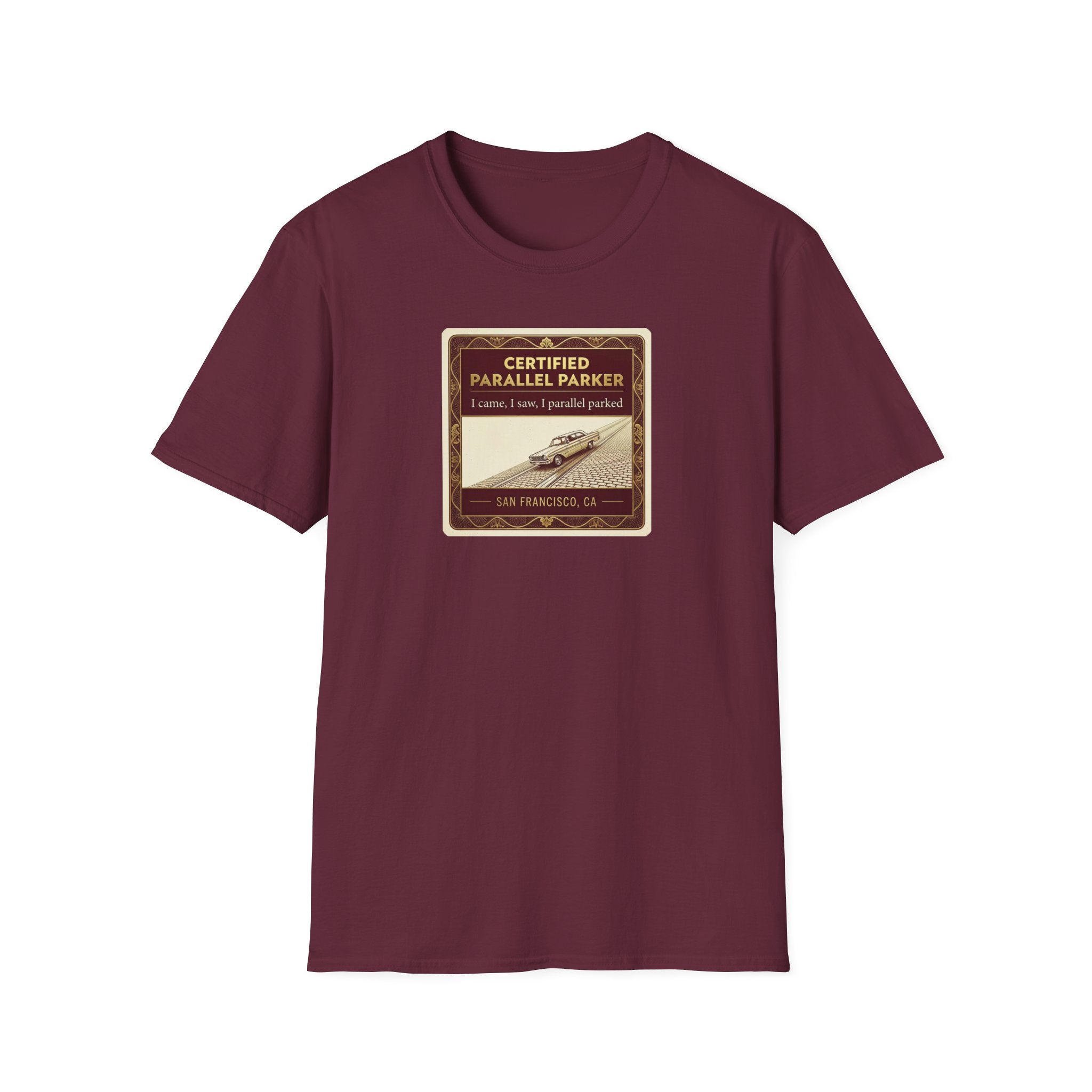 Vintage Airplane T-Shirt — "Certified Parallel Parker" Retro Pilot Tee
