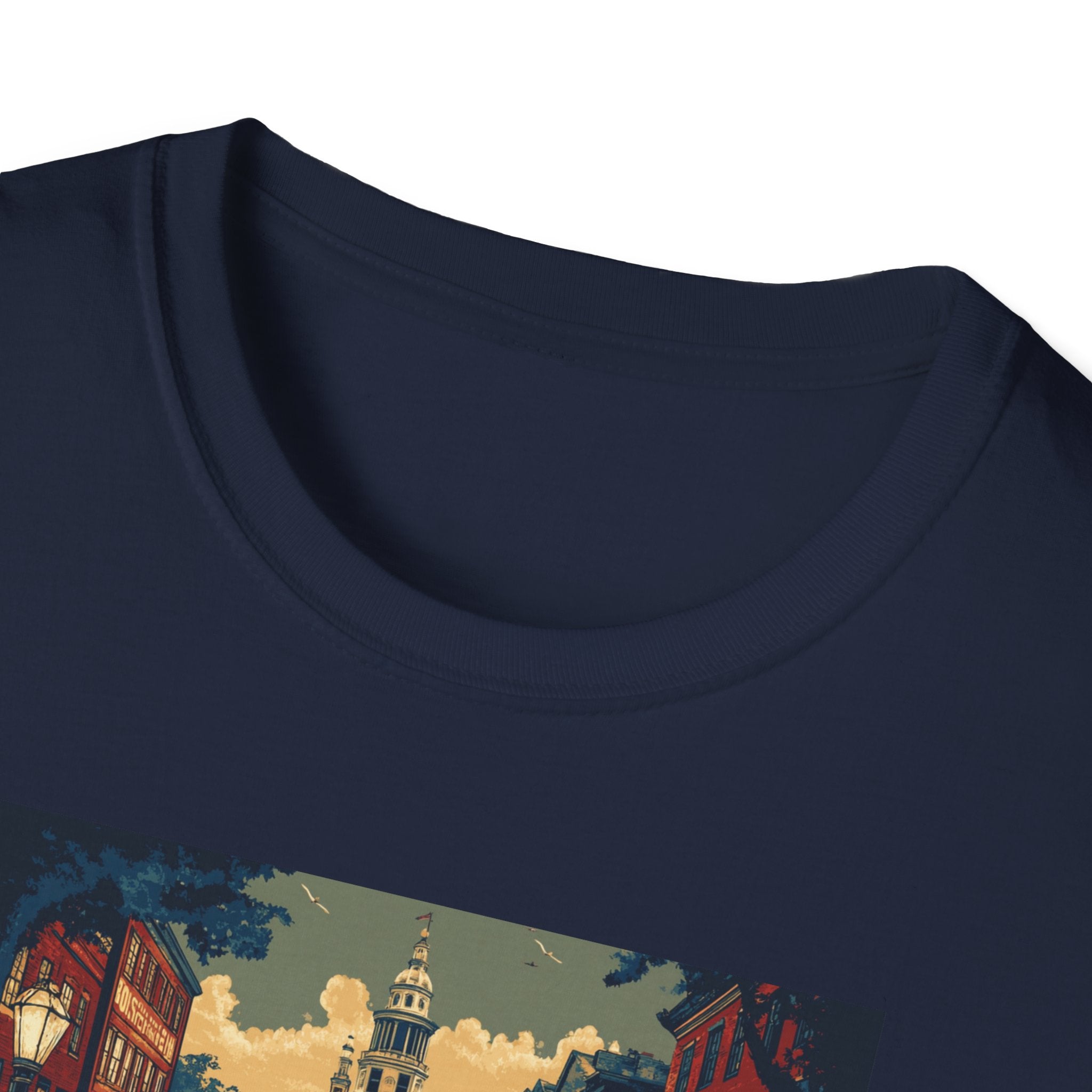Boston Vintage Postcard T-Shirt | City Skyline, Retro Travel Art