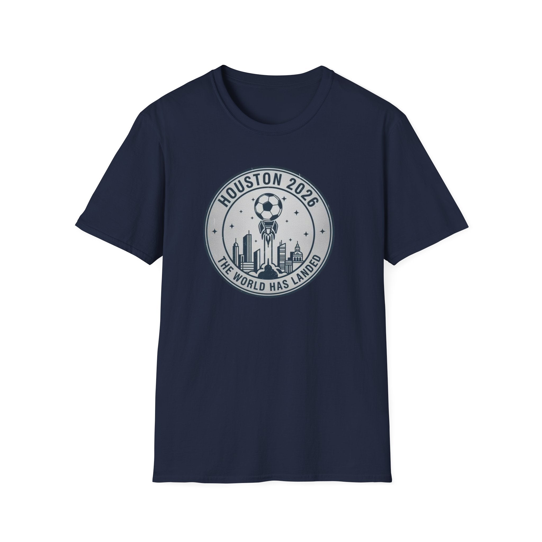 Houston 2026 Soccer Tee — "The World Has Landed" City Crest