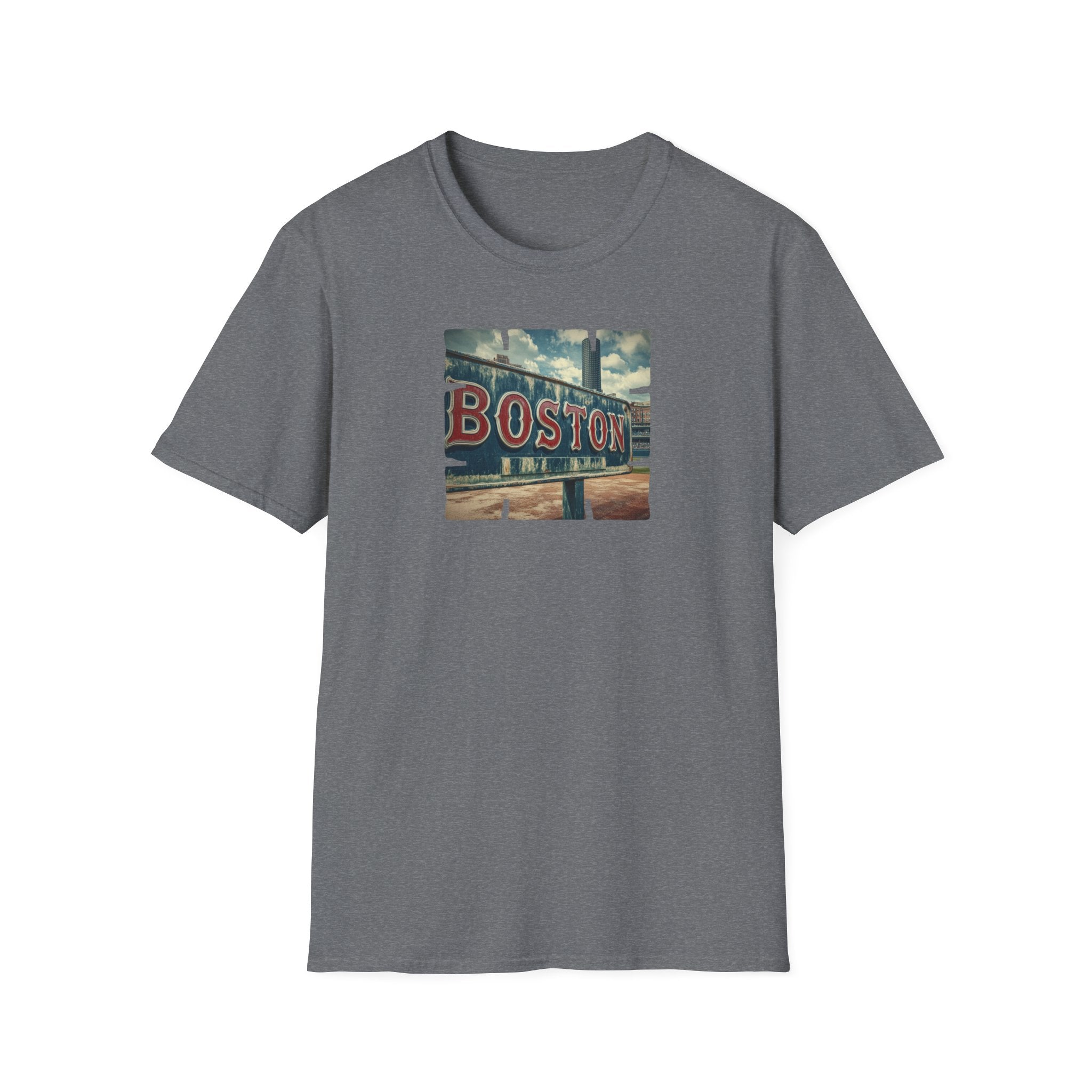 Boston Neon Sign T-Shirt | Cityscape Vintage Photo Tee