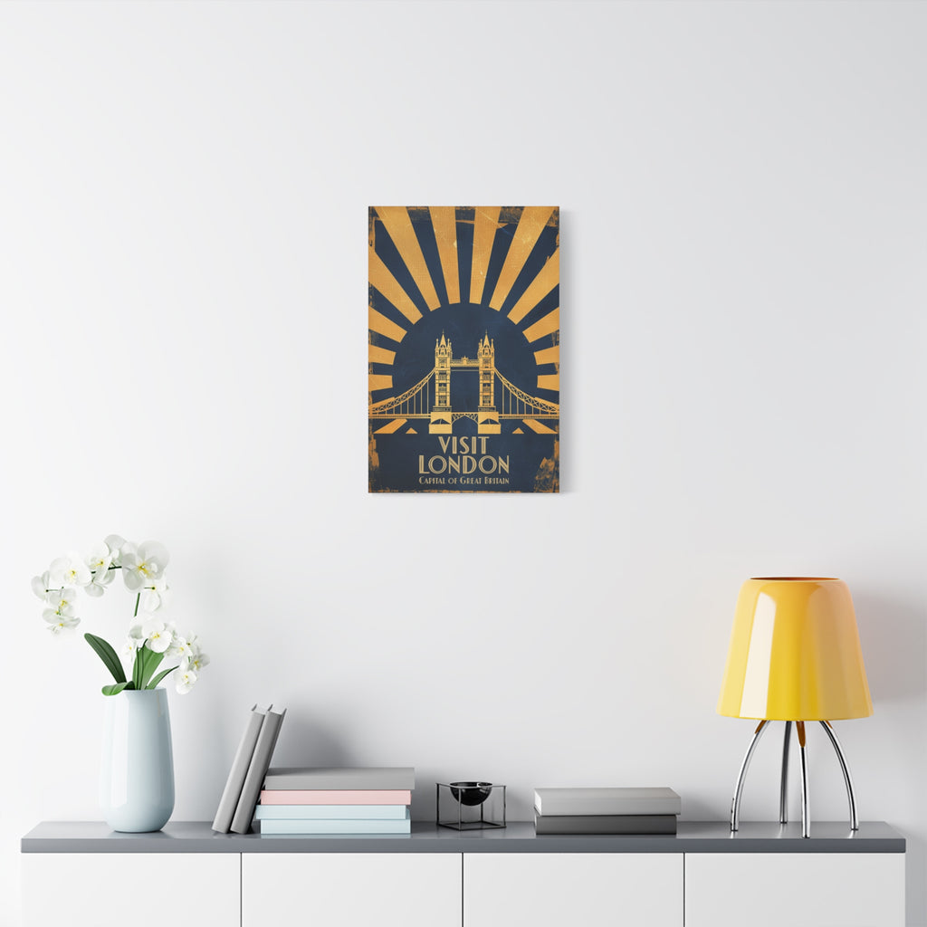 Canvas Wall Art — Vintage 'Visit London' Travel Poster