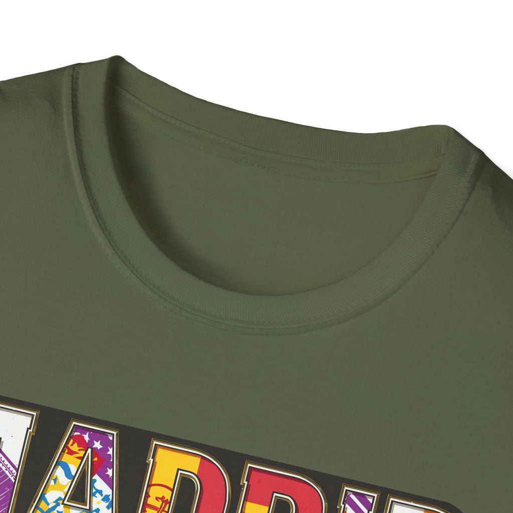 Madrid Colorful Lettering T-Shirt | City Typography Travel Shirt