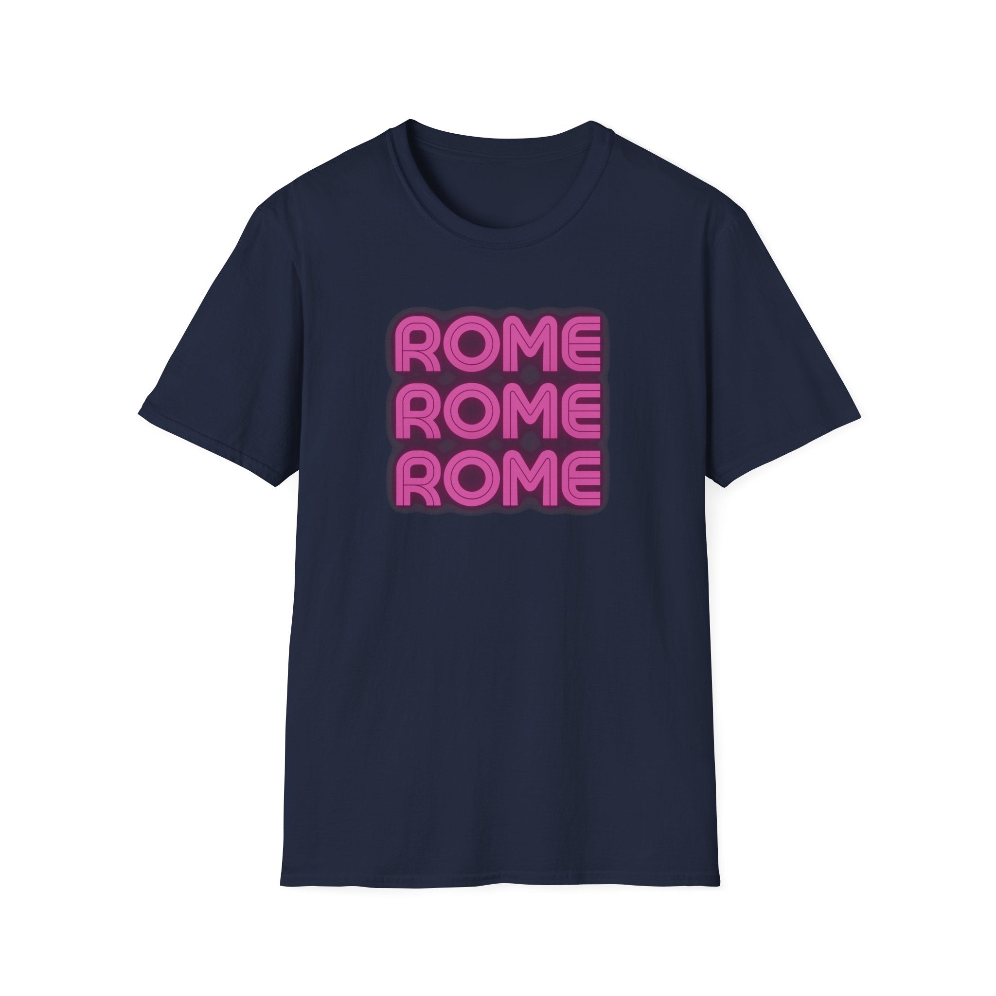 Rome Rome Rome T-Shirt | Pink Retro Text Tee