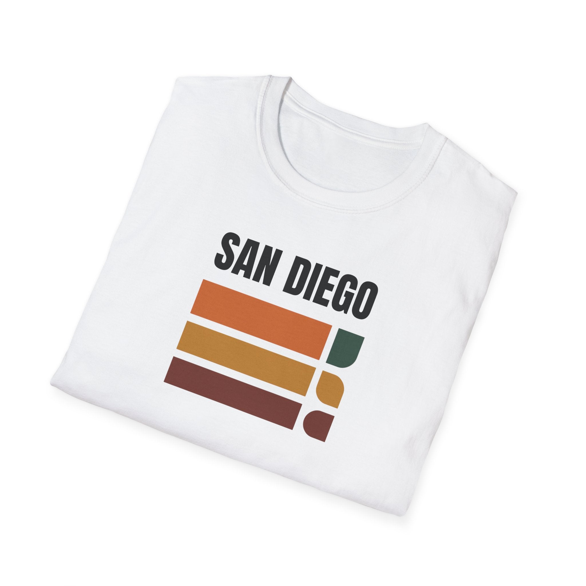 San Diego Retro Stripes T-Shirt | Vintage Sunset City Design