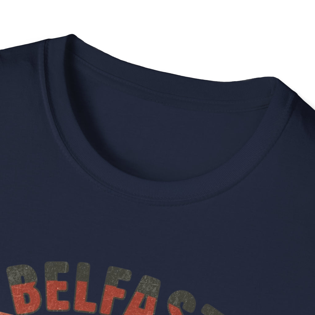 Belfast 'Completely Banjaxed' Retro Stripe T-Shirt — Vintage Irish Humor Tee