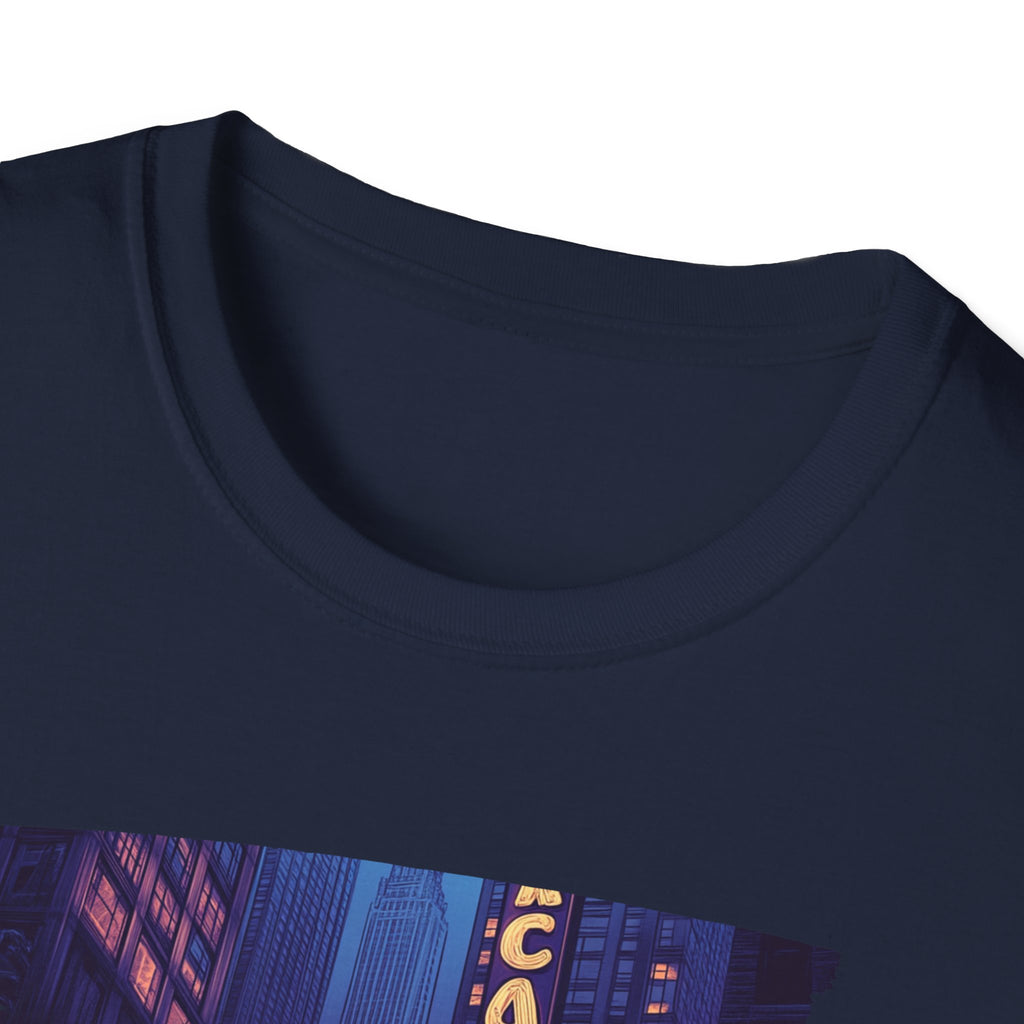 Chicago Neon Sign Brushstroke T-Shirt | City Skyline Typography