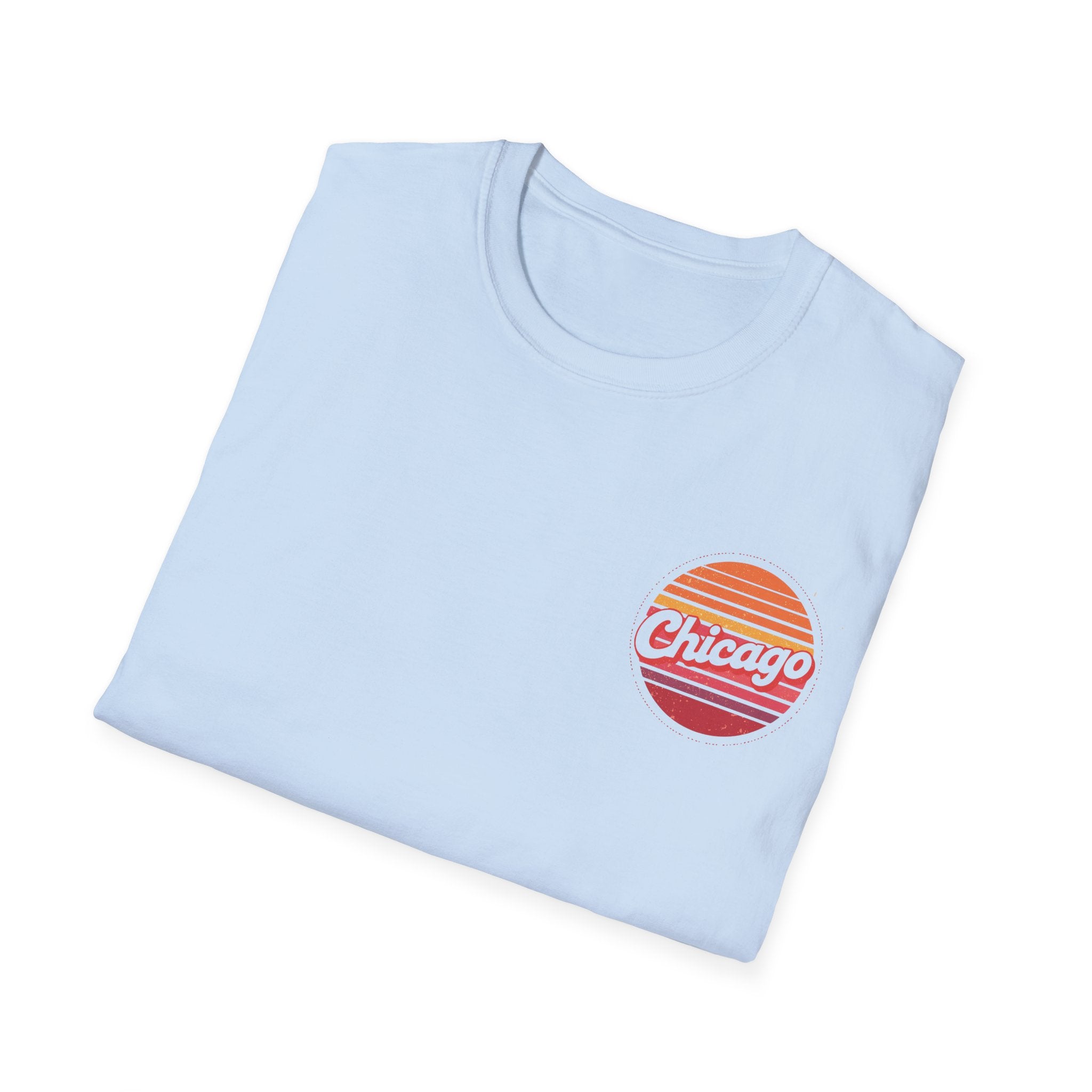Chicago Retro Sunset T-Shirt | Vintage City Logo Tee