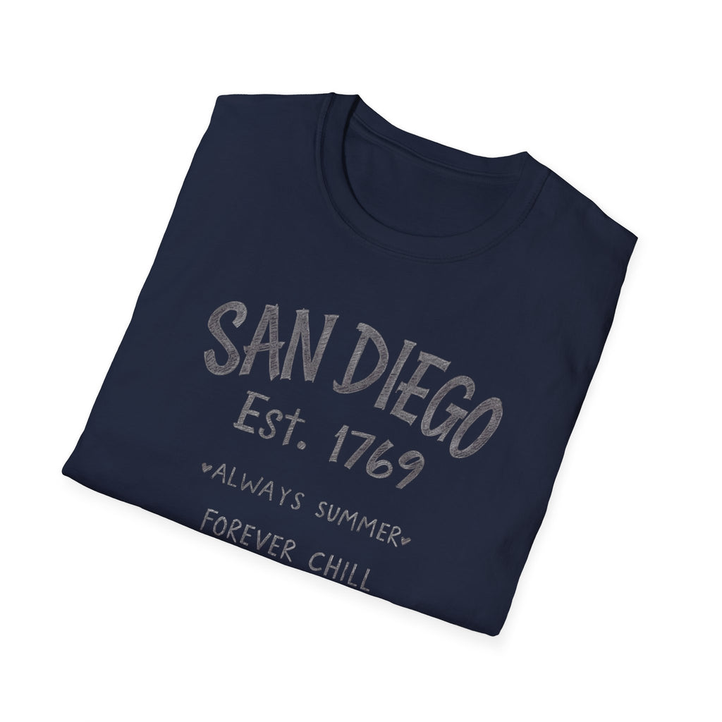 San Diego T-Shirt - "Always Summer, Forever Chill" Casual Beach Tee