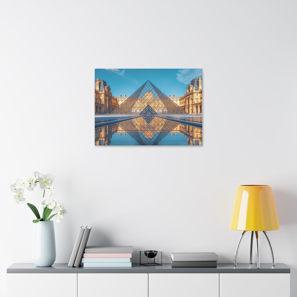 Louvre Glass Pyramid Canvas Print — Paris Travel Wall Art