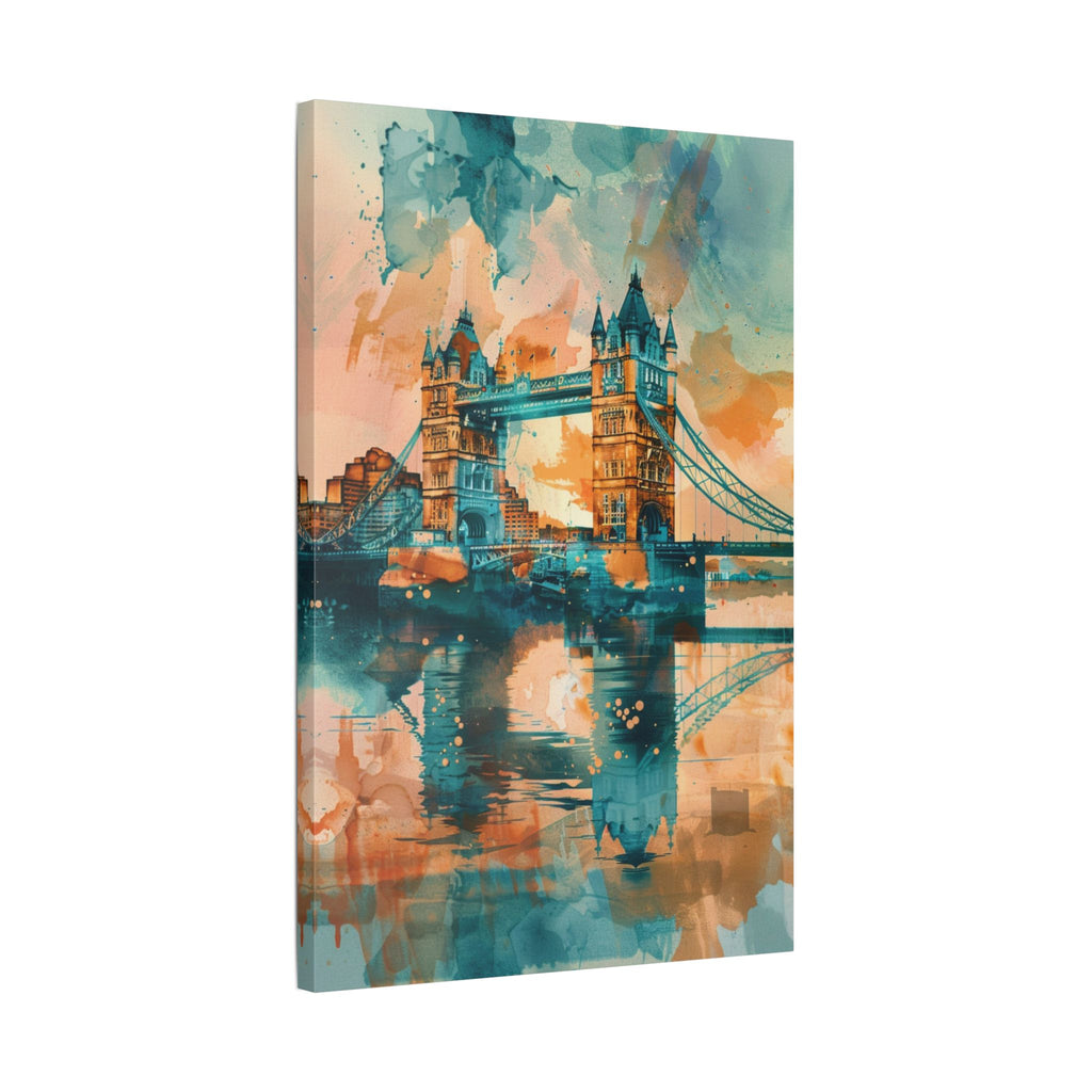 London Tower Bridge Watercolor Canvas Print