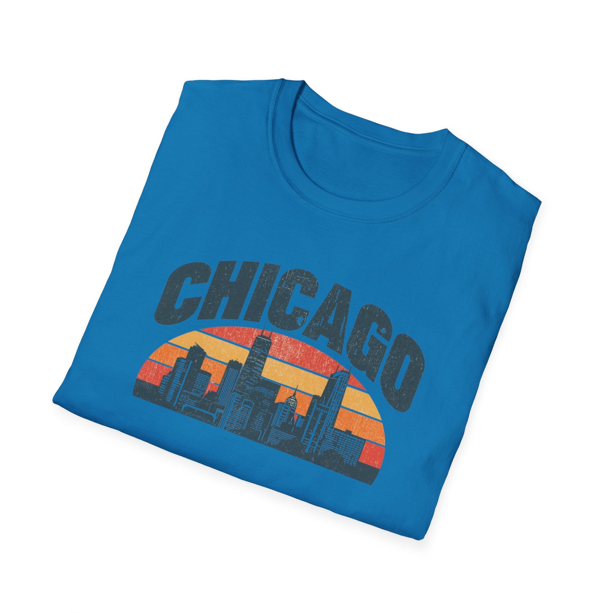 Chicago Skyline T-Shirt — Retro Sunset Cityscape Tee