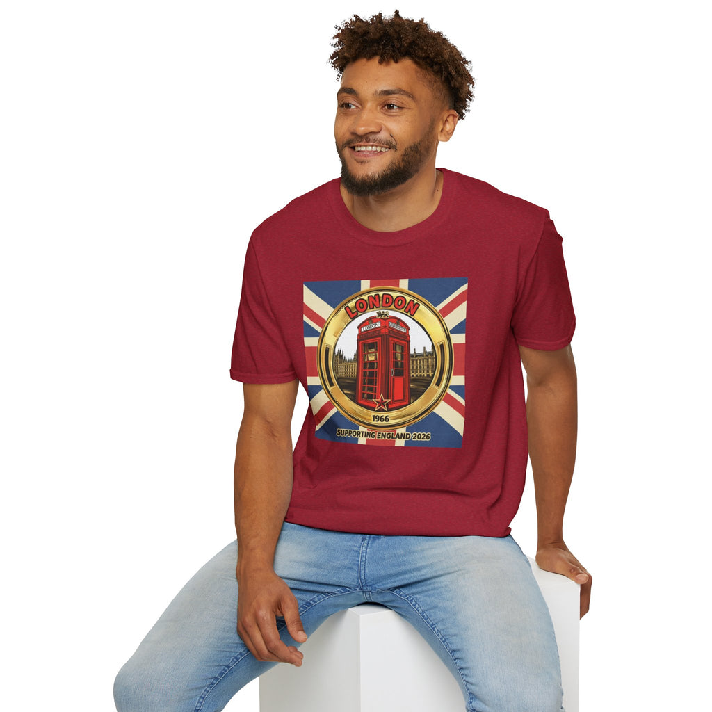 London Phone Booth T-Shirt World Cup 2026 — Vintage Union Jack Travel Supporters Tee