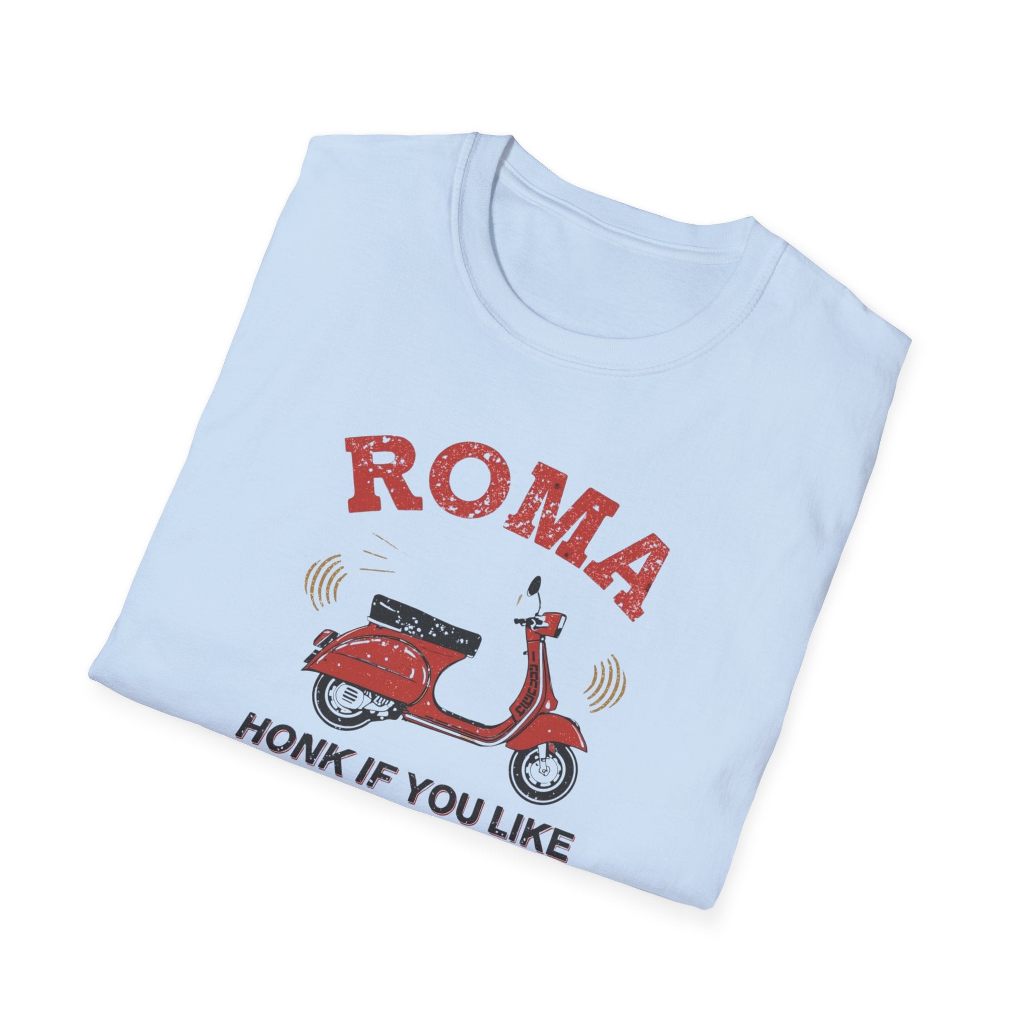 Roma Scooter T‑Shirt — "Honk If You Like Silence" Vintage Vespa Tee
