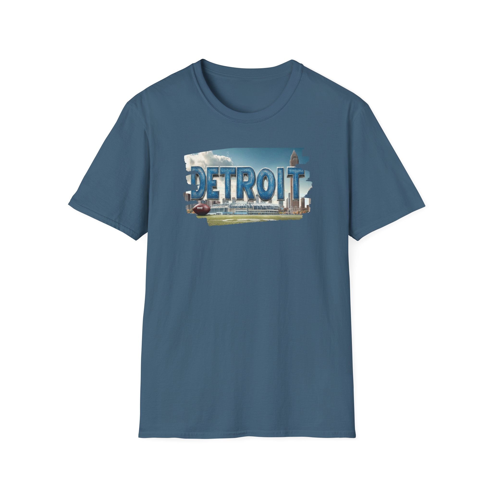 Detroit city skyline brushstroke T-Shirt | Motor City typography