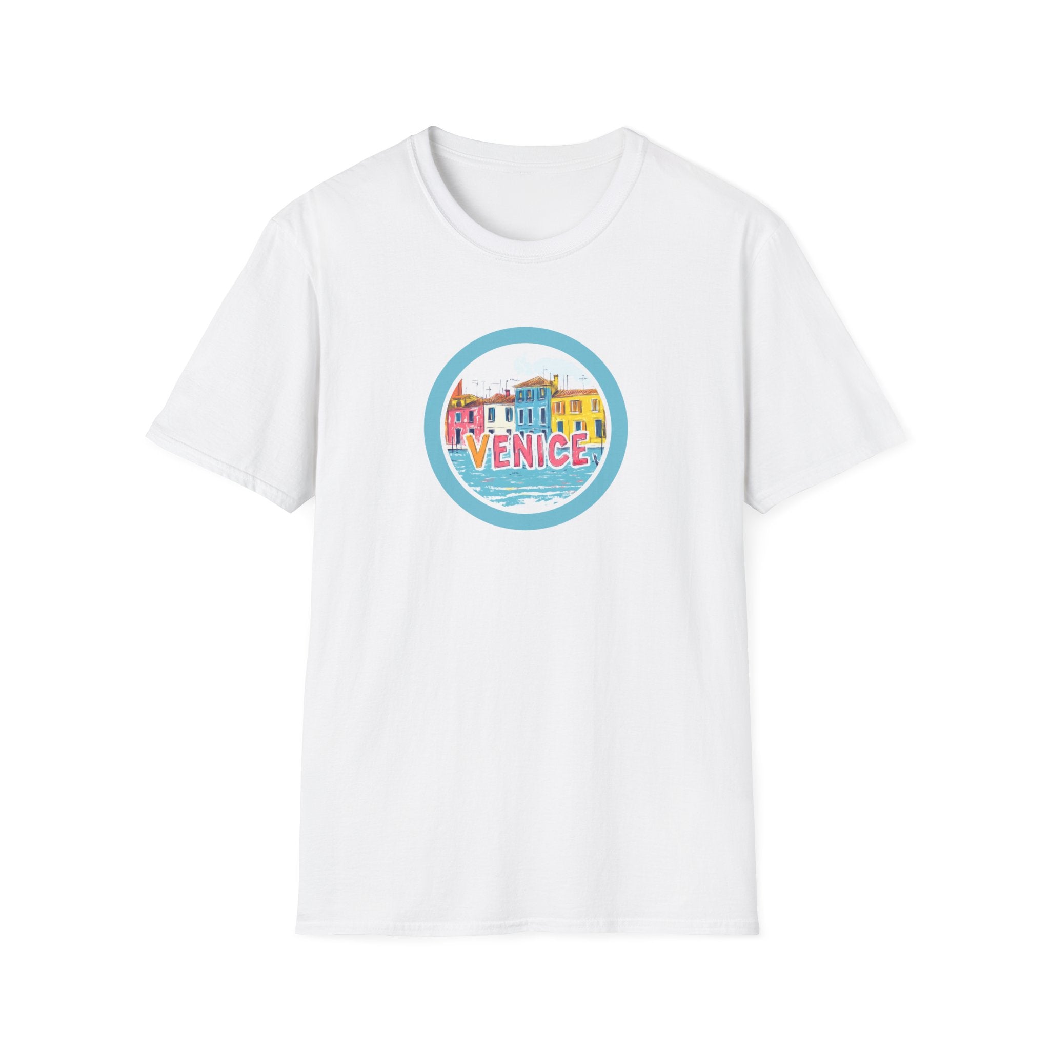 Colorful Venice Canal Illustration T-Shirt | Travel Souvenir