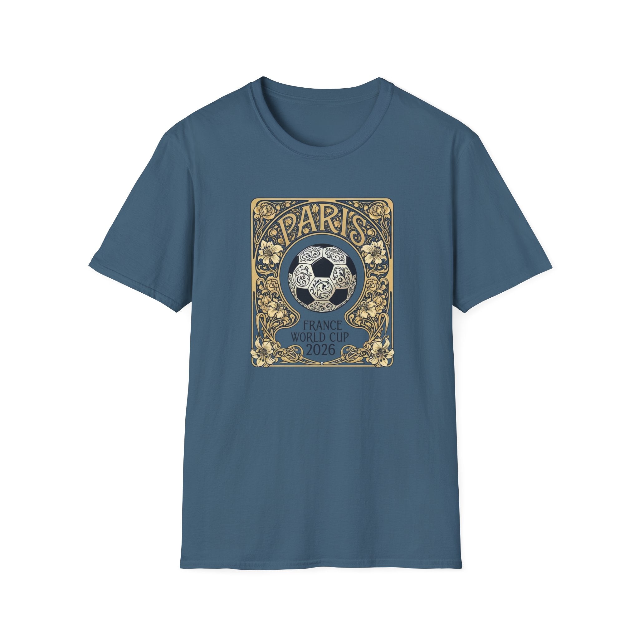 Paris 2026 World Cup Soccer T-Shirt — Retro Floral Football Design