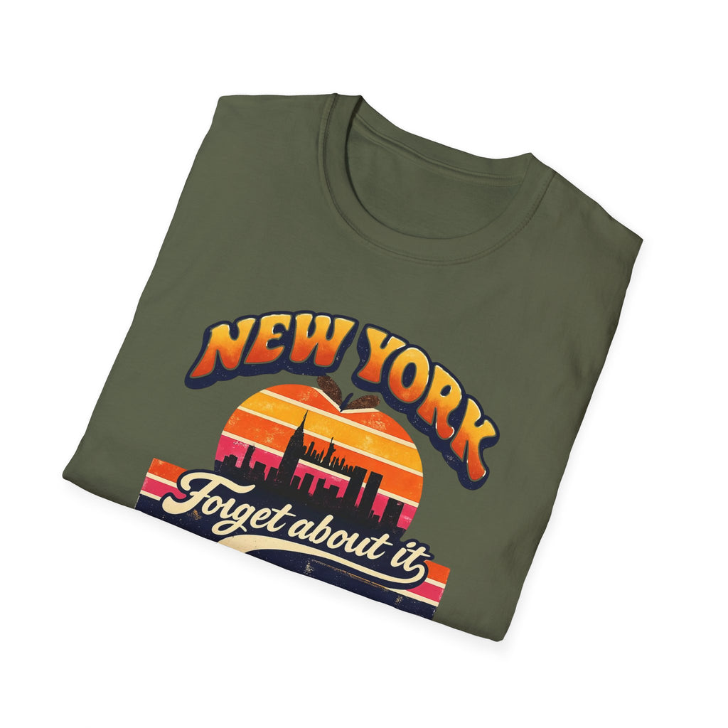 New York "Forget About It" Retro Sunset T-Shirt