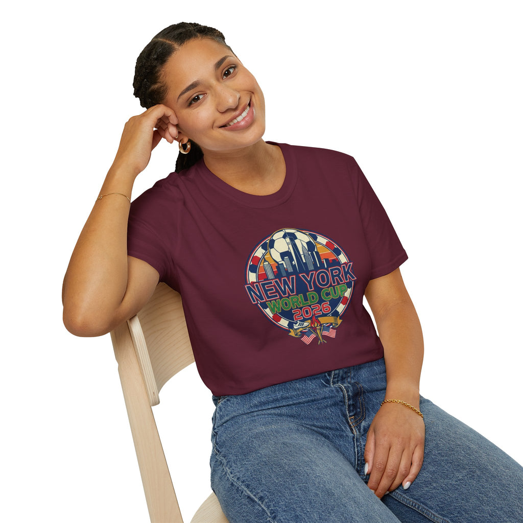 New York World Cup 2026 T-Shirt — Retro City Skyline Soccer Tee