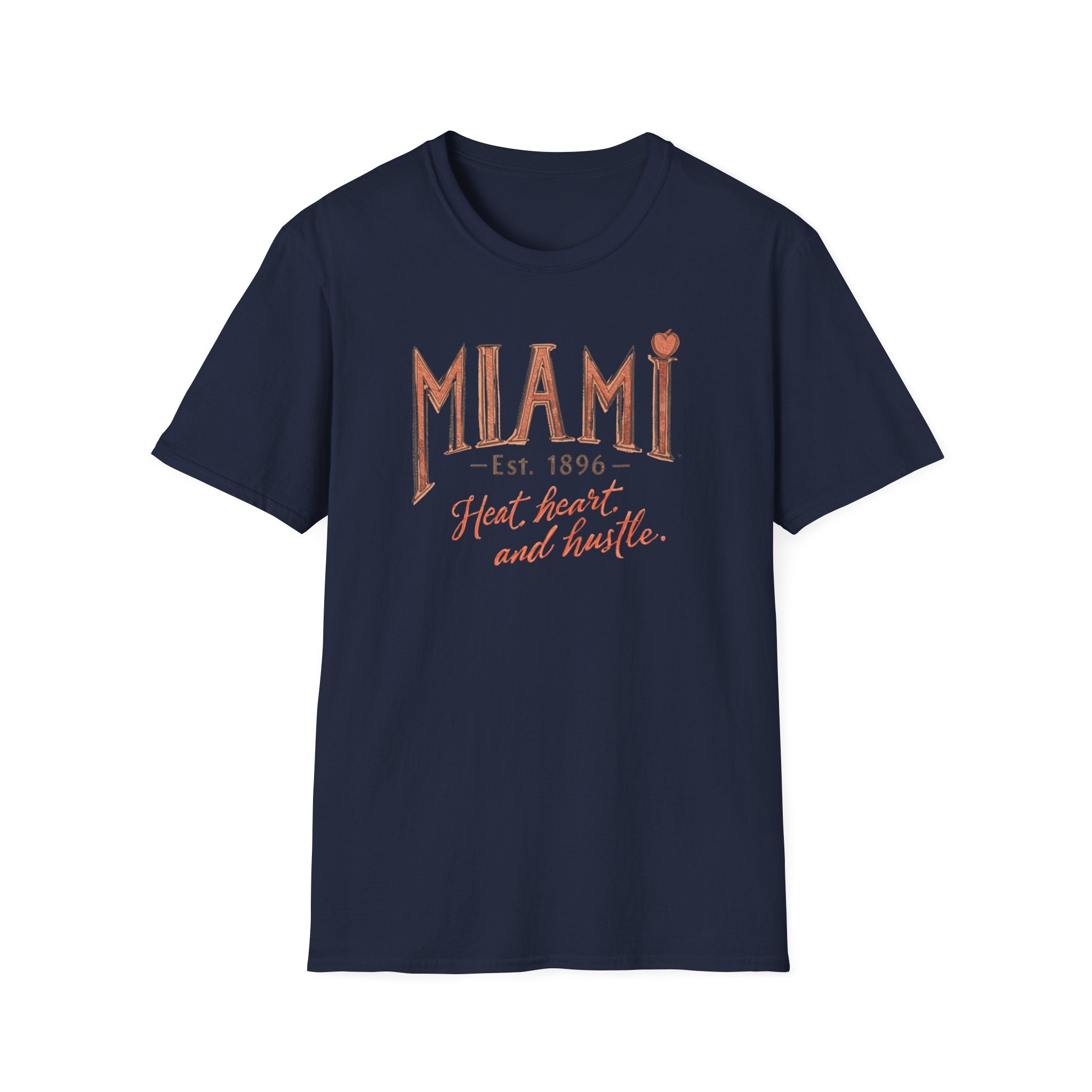 Miami T-Shirt - "Heat, Heart and Hustle" Retro Coastal Graphic Tee