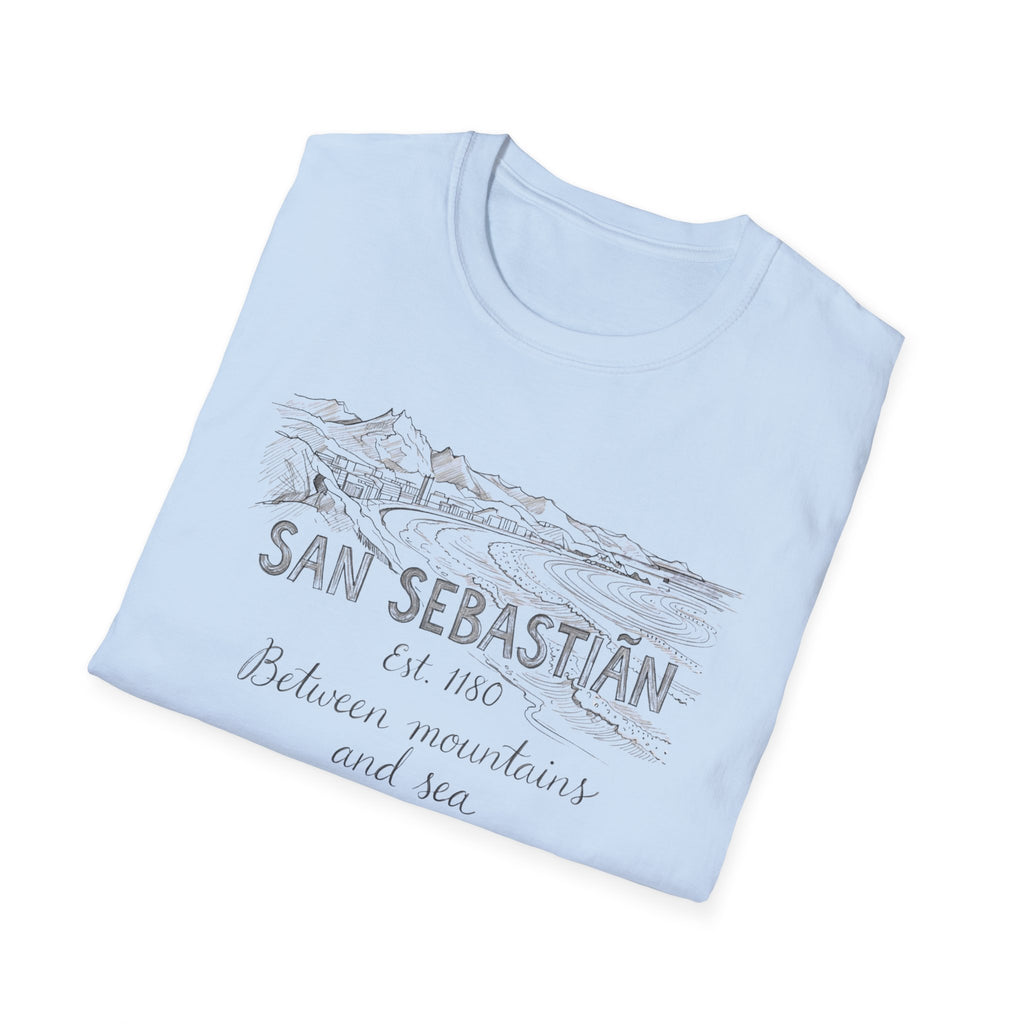 San Sebastián Scenic T-Shirt — Between Mountains and Sea Vintage Travel Tee