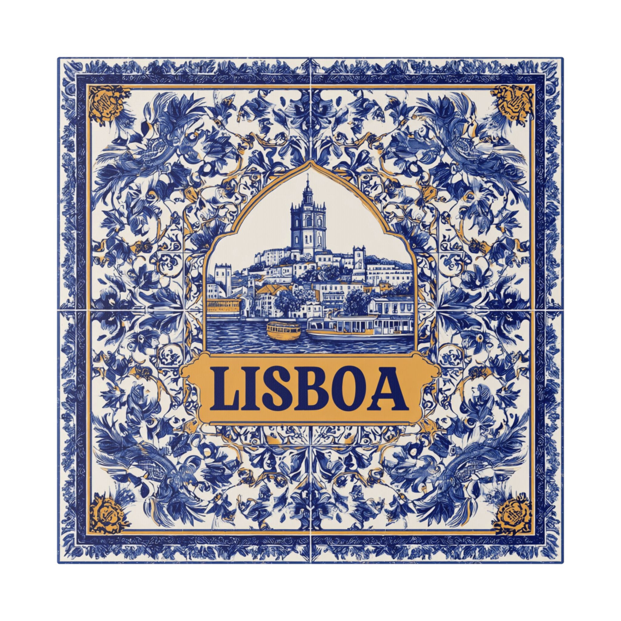 Lisboa Decorative Canvas — Portuguese Azulejo Wall Art