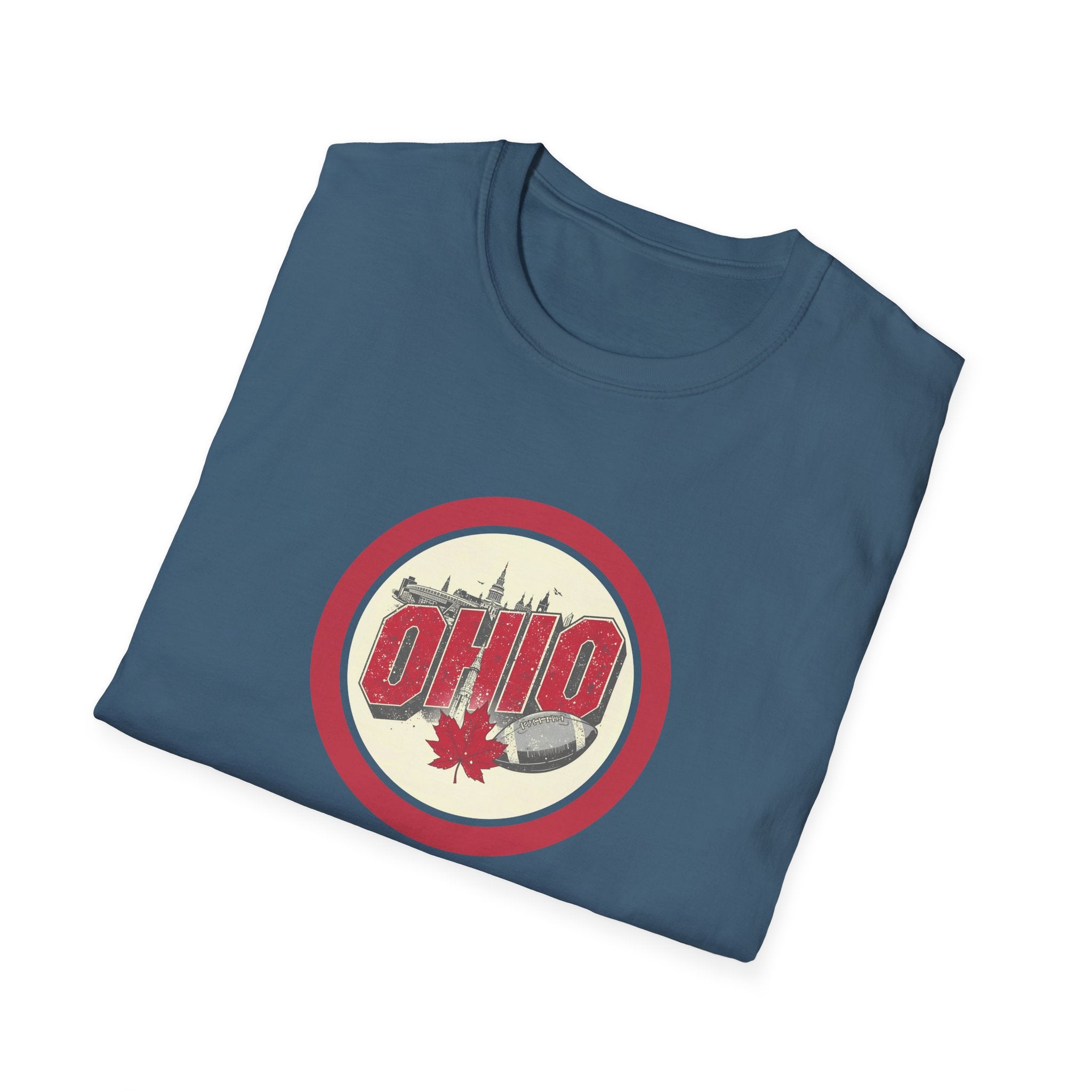Ohio Retro Badge T-Shirt | Maple Leaf Logo
