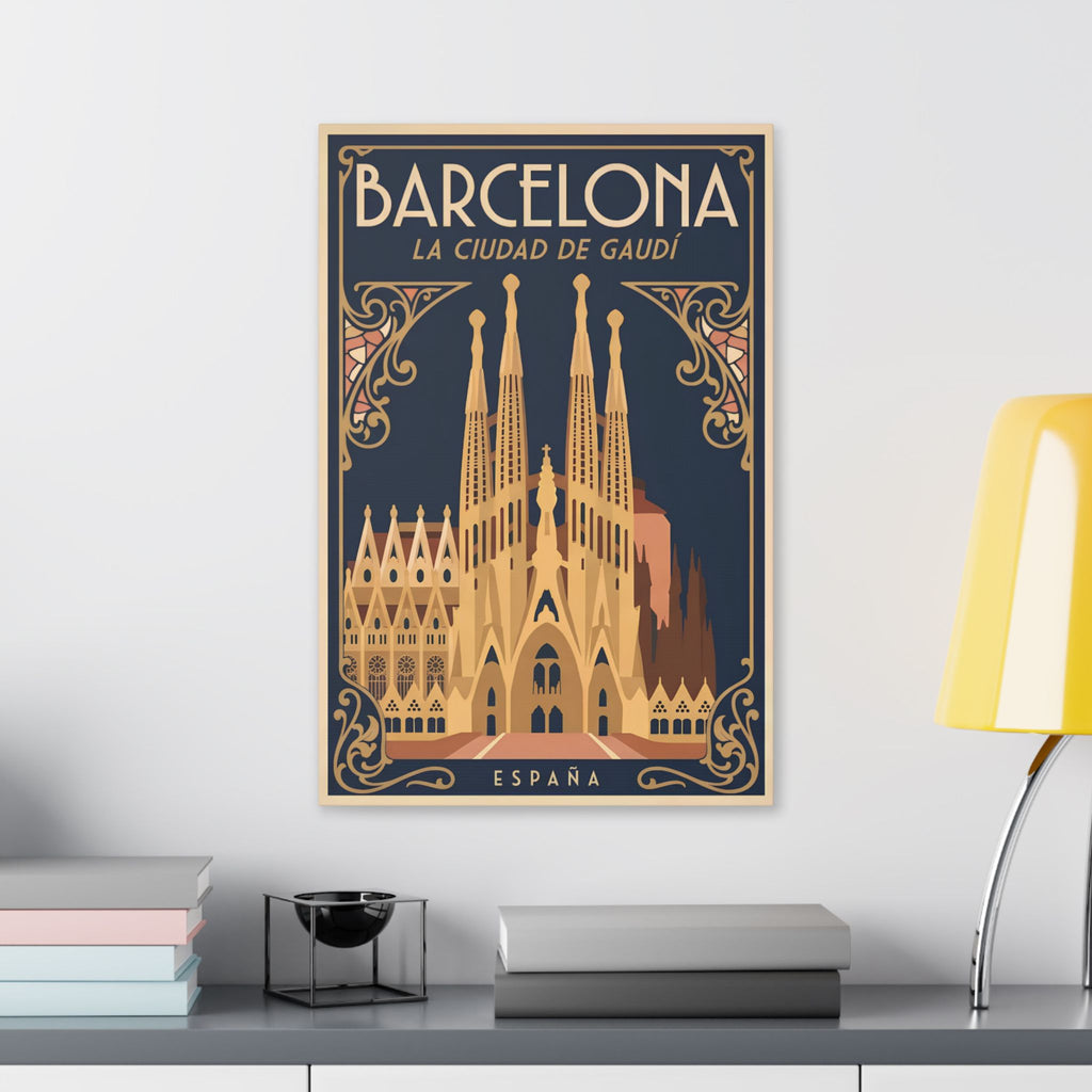 Barcelona Sagrada Família Canvas Wall Art — La Ciudad de Gaudí Travel Poster