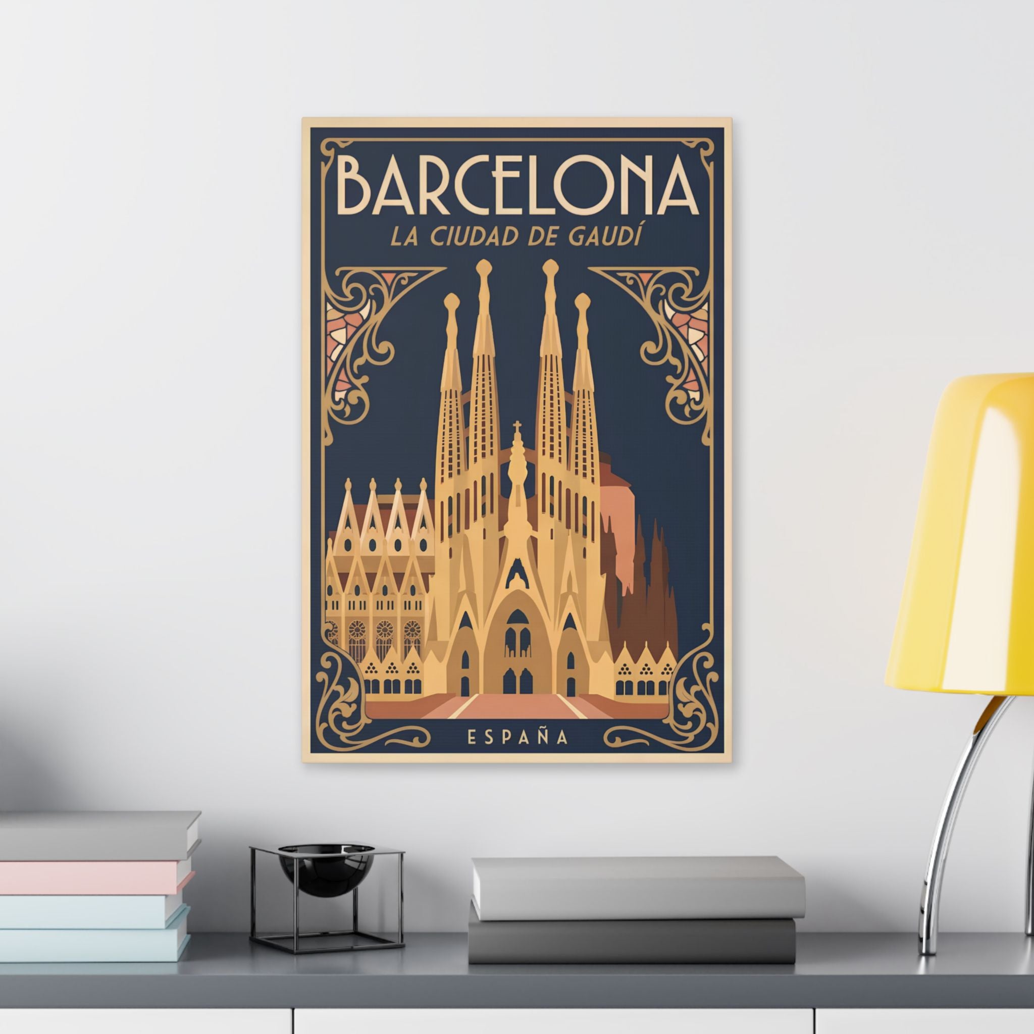Barcelona Sagrada Família Canvas Wall Art — La Ciudad de Gaudí Travel Poster