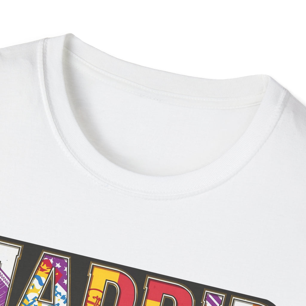 Madrid Colorful Lettering T-Shirt | City Typography Travel Shirt