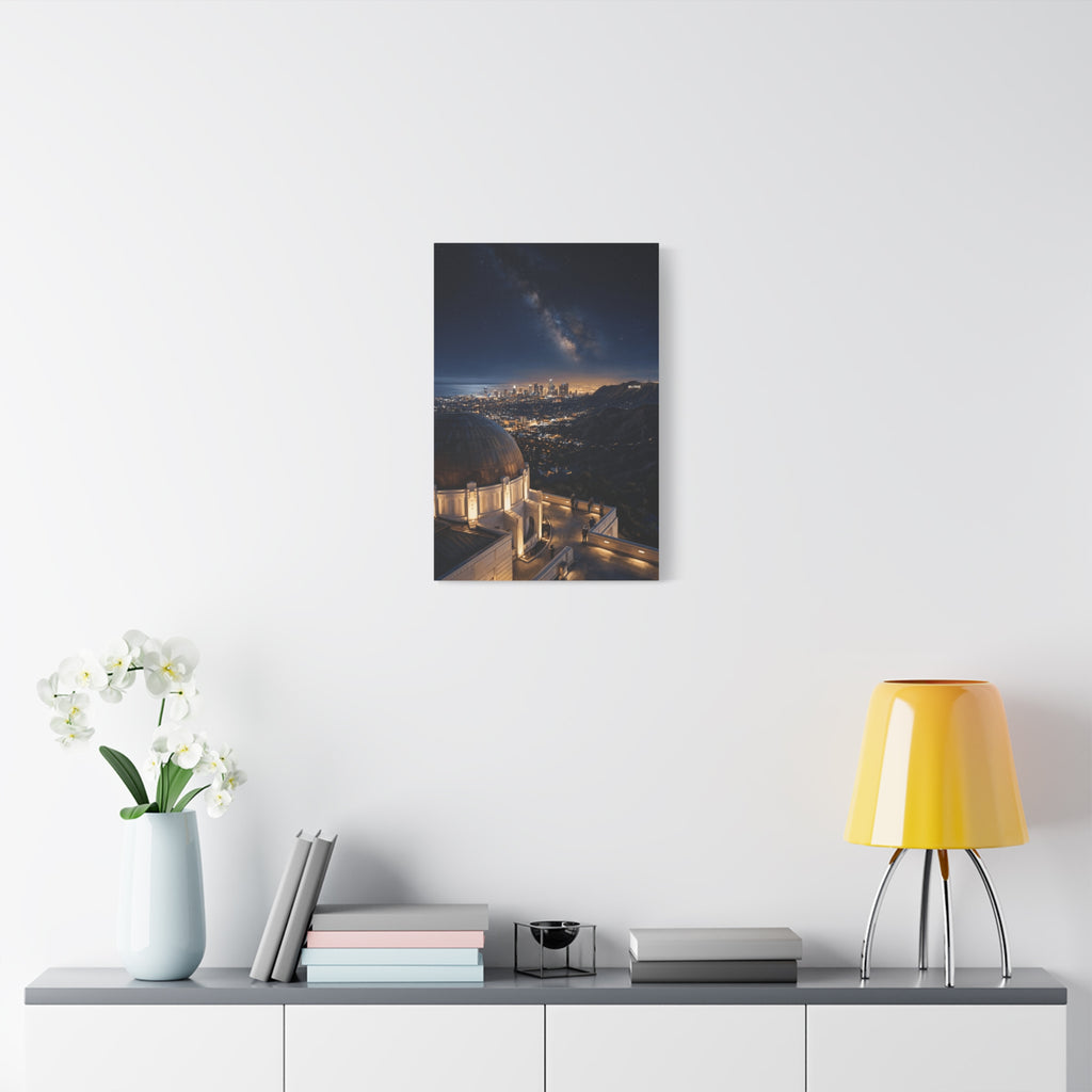 Canvas Wall Art — Griffith Observatory Night Skyline with Milky Way - Los Angeles