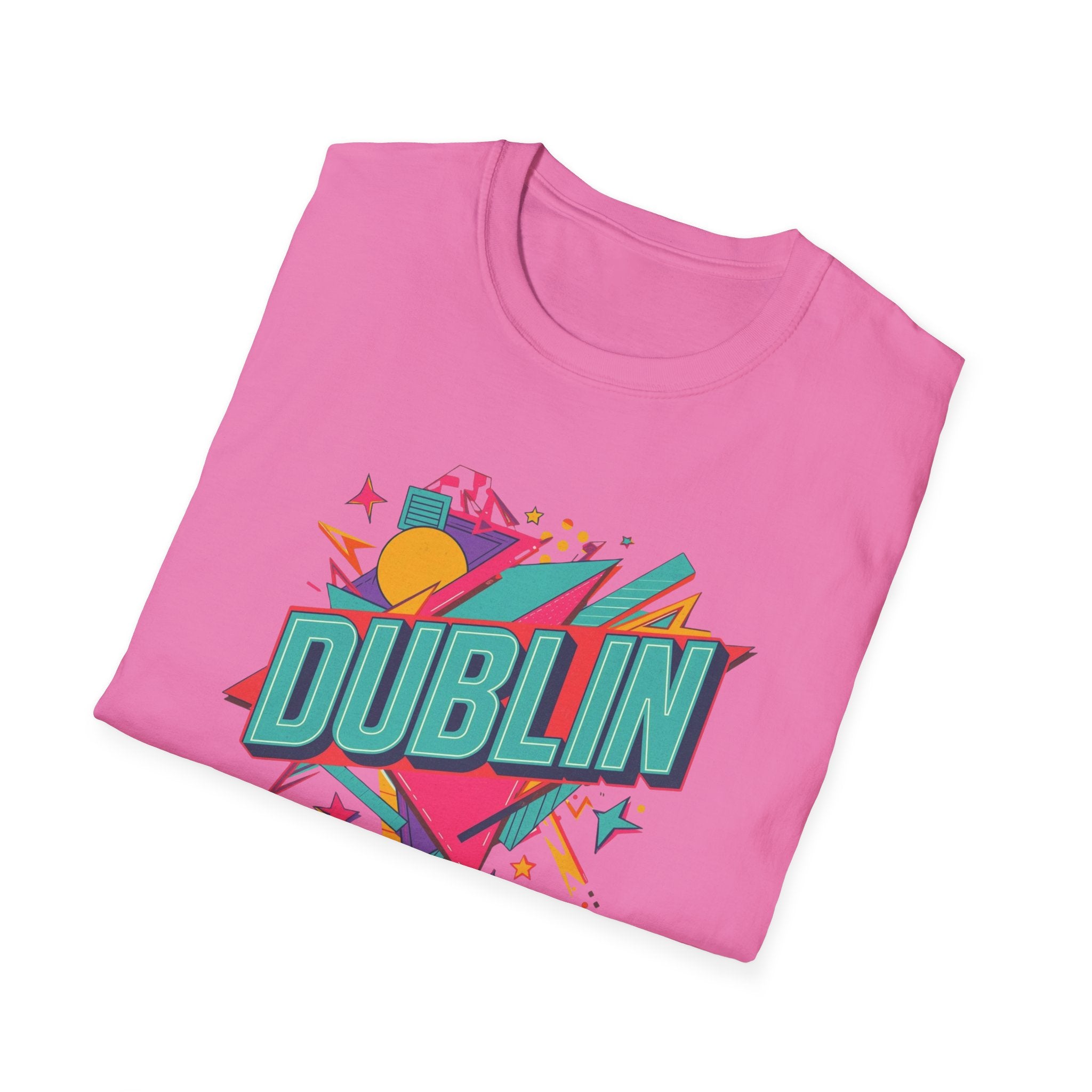 Dublin Retro Graphic T-Shirt — Bright 80s Style City Souvenir