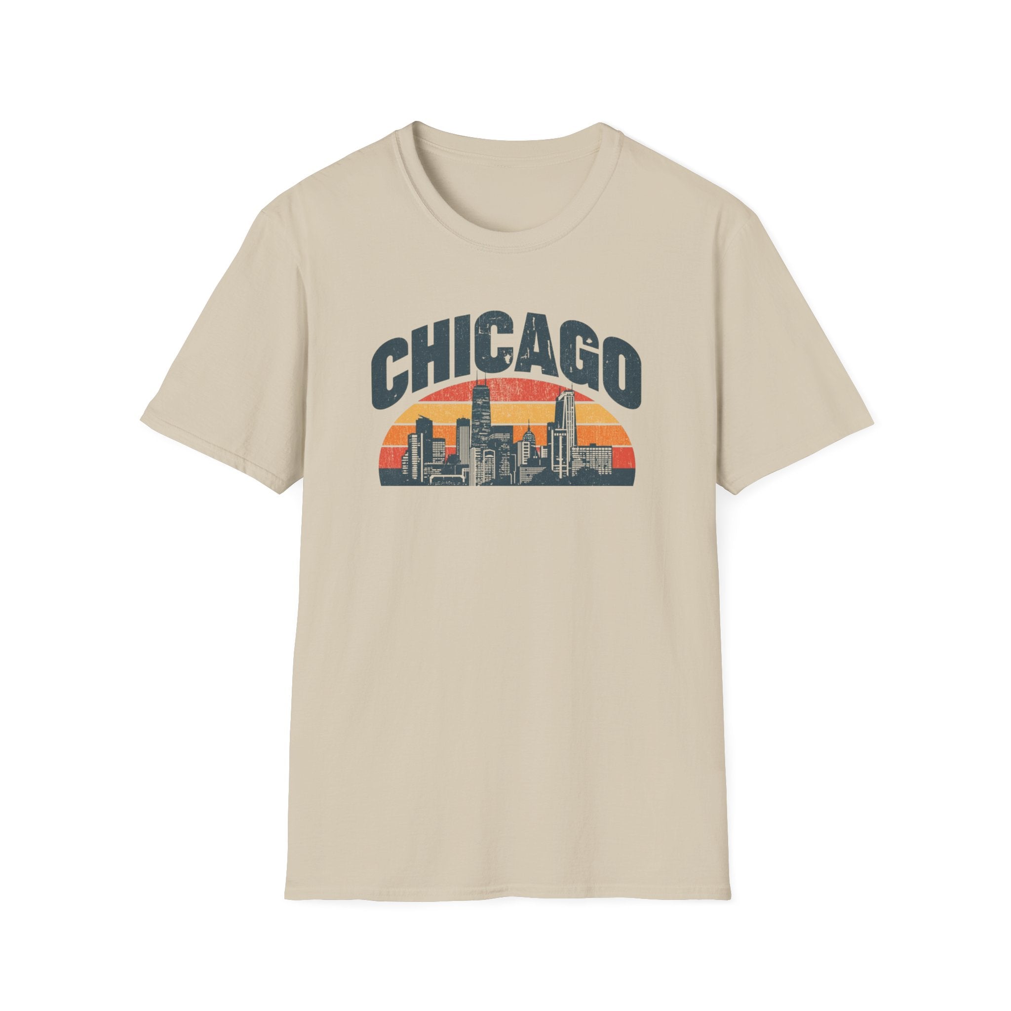 Chicago Skyline T-Shirt — Retro Sunset Cityscape Tee
