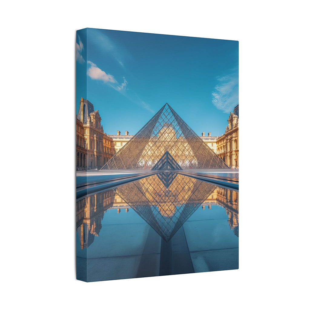 Louvre Glass Pyramid Canvas Print — Paris Travel Wall Art