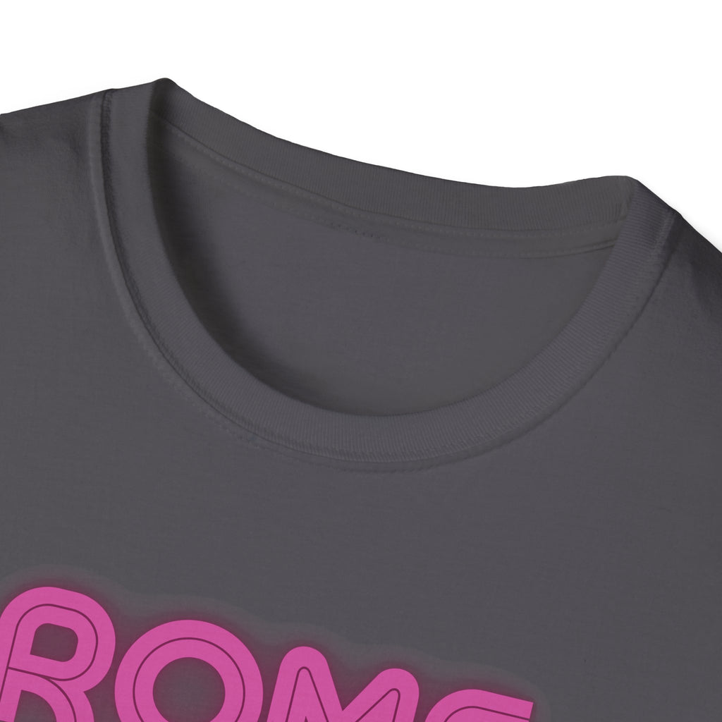 Rome Rome Rome T-Shirt | Pink Retro Text Tee