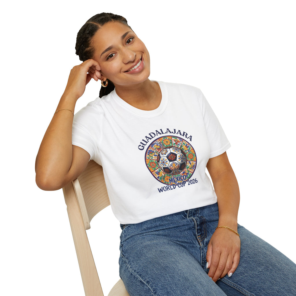 Guadalajara Mexico World Cup 2026 Soccer T-Shirt — Colorful Aztec Ball Design
