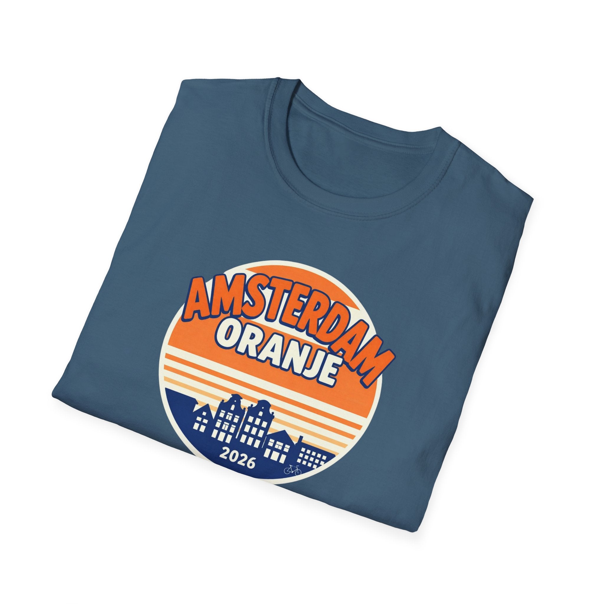 Amsterdam Oranje Vintage Skyline T-Shirt — 2026 Dutch Pride Tee